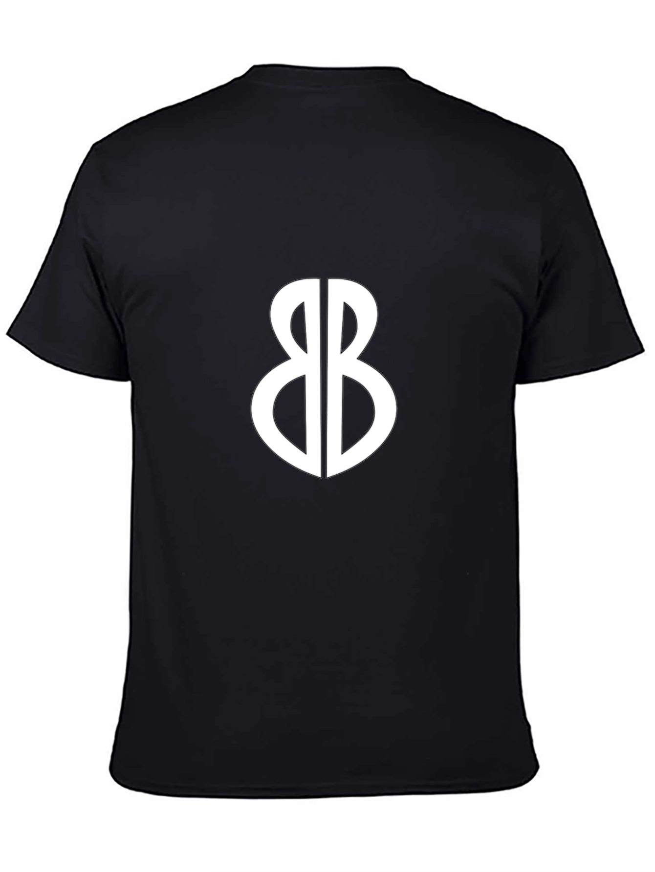 Mens Black T-Shirt with Unique White Graphic