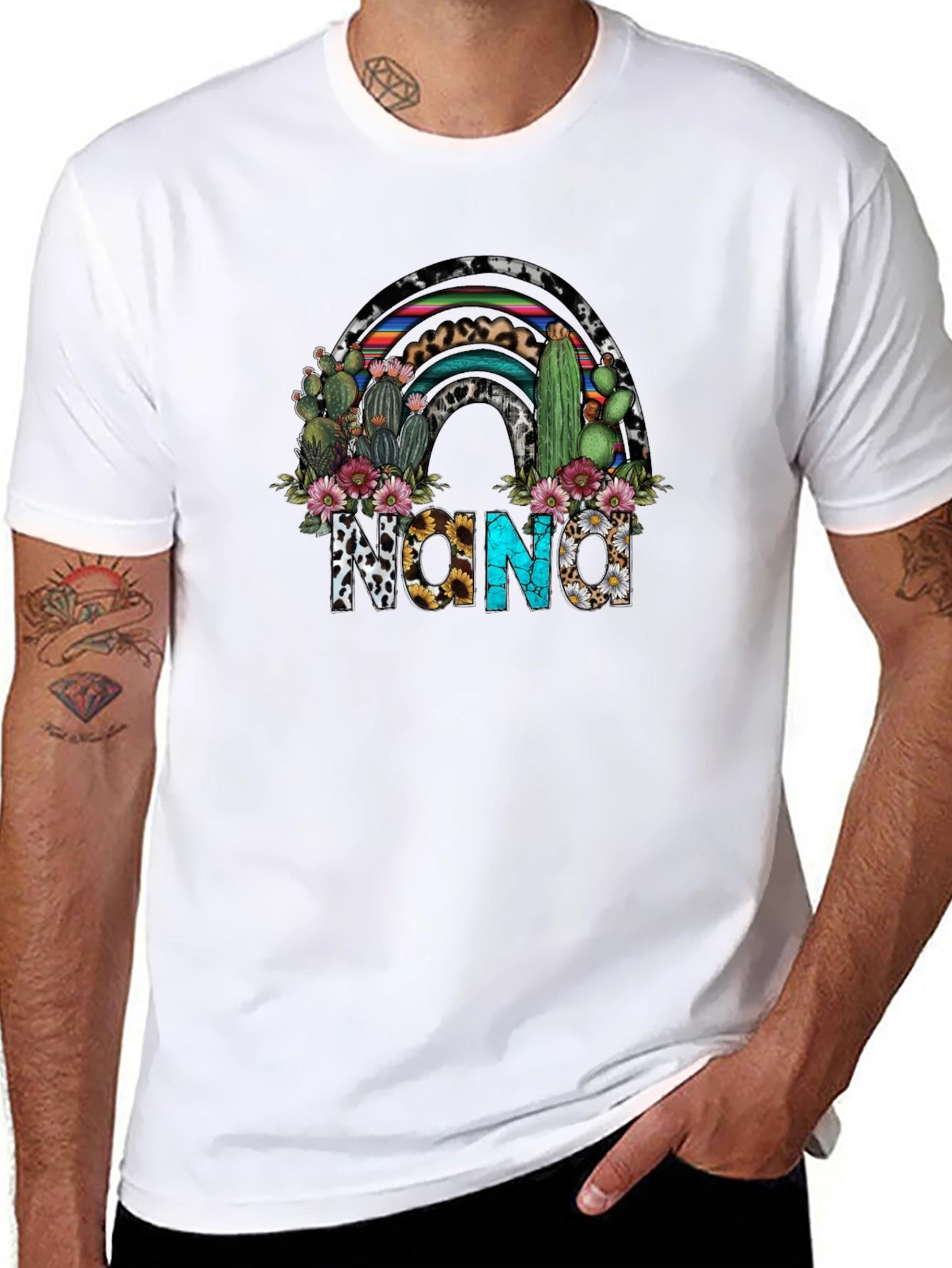 Nana Western Cactus Rainbow T-Shirt