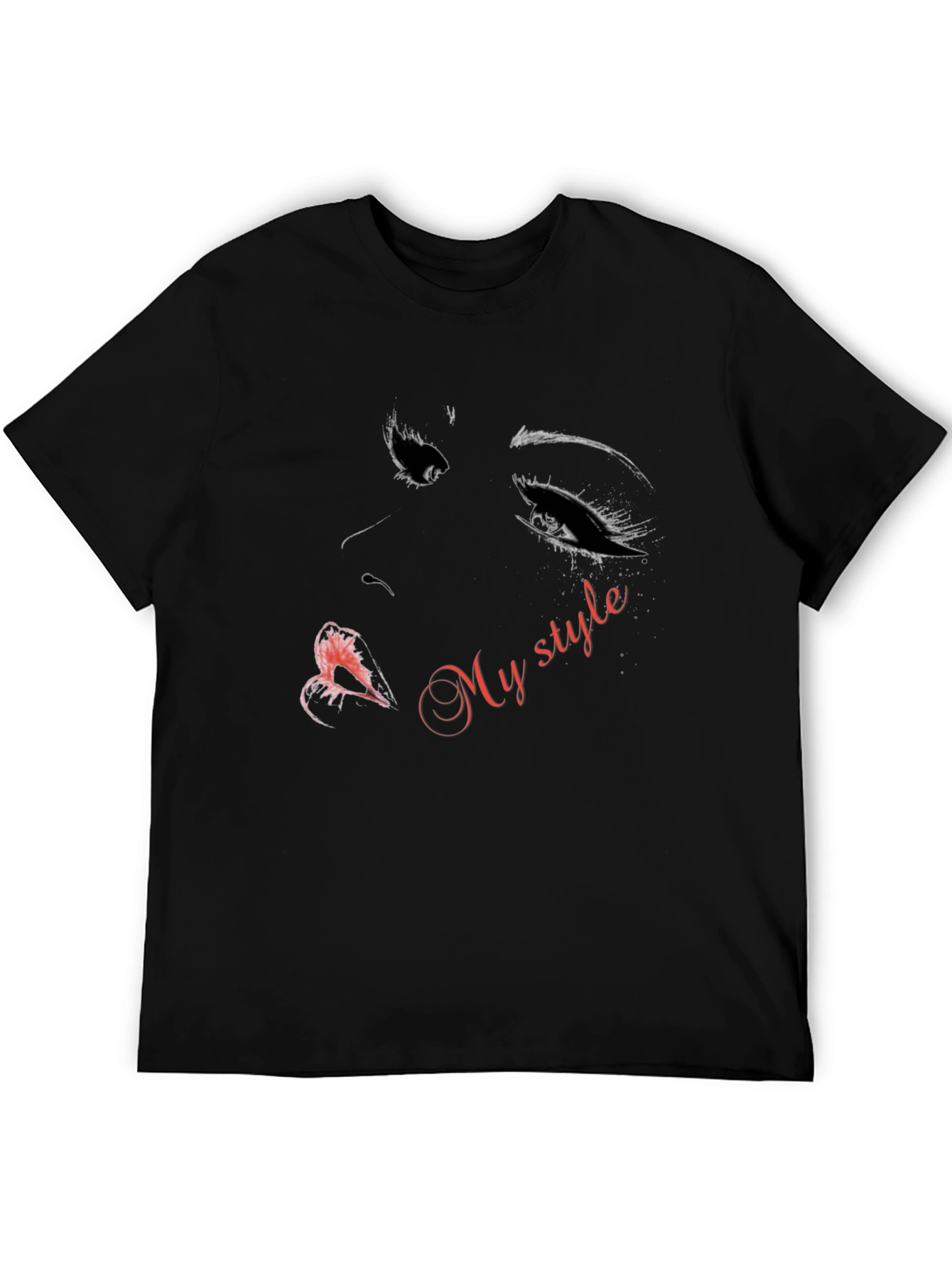 Stylish My Style Graphic Print Black T-Shirt