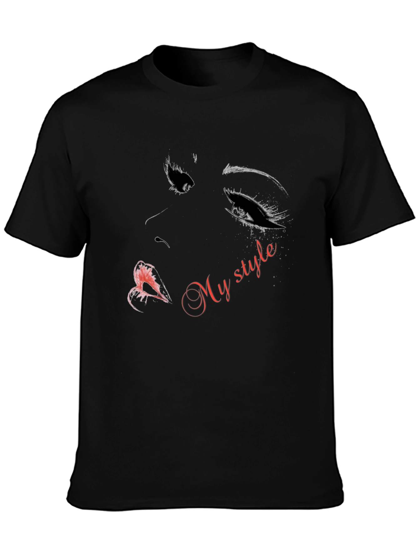 Stylish My Style Graphic Print Black T-Shirt