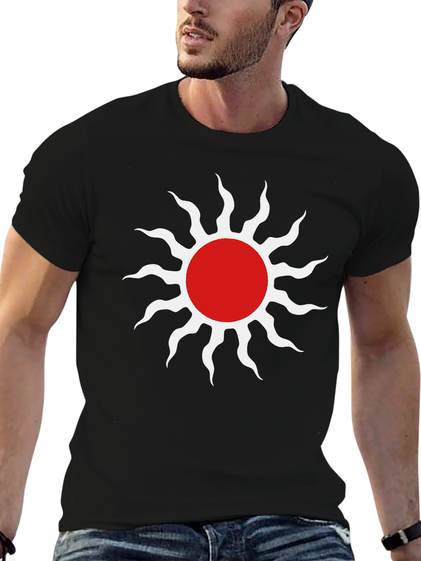 Sun Graphic Tee - Stylish Black T-Shirt