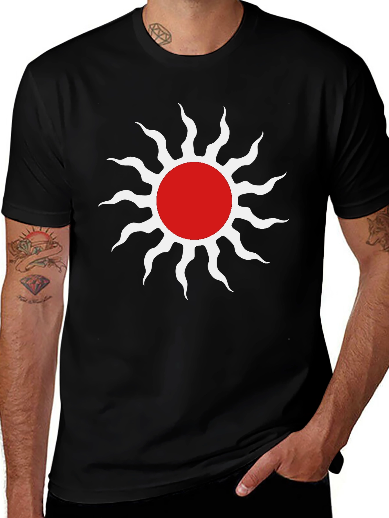 Sun Graphic Tee - Stylish Black T-Shirt