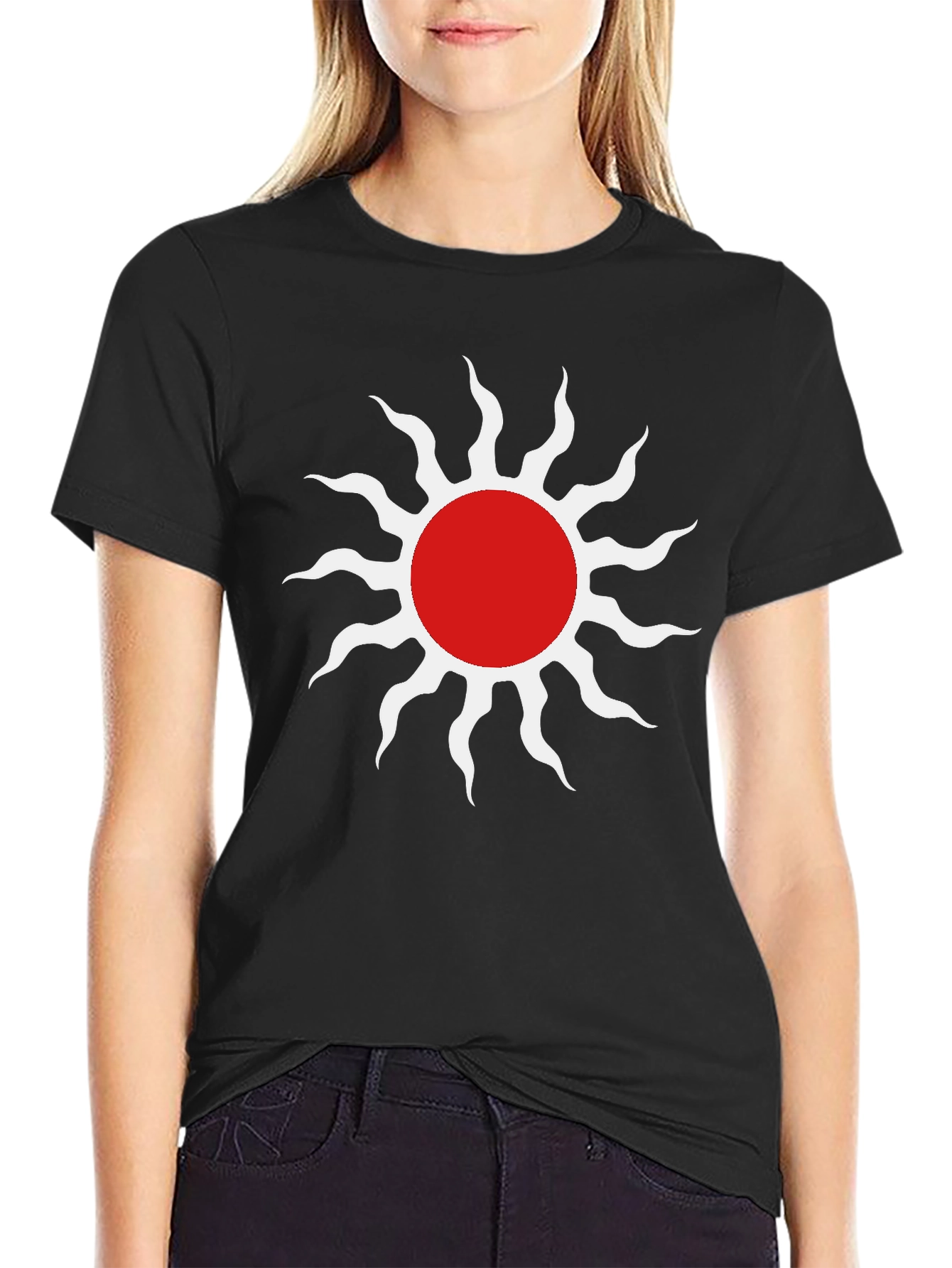 Sun Graphic Tee - Stylish Black T-Shirt