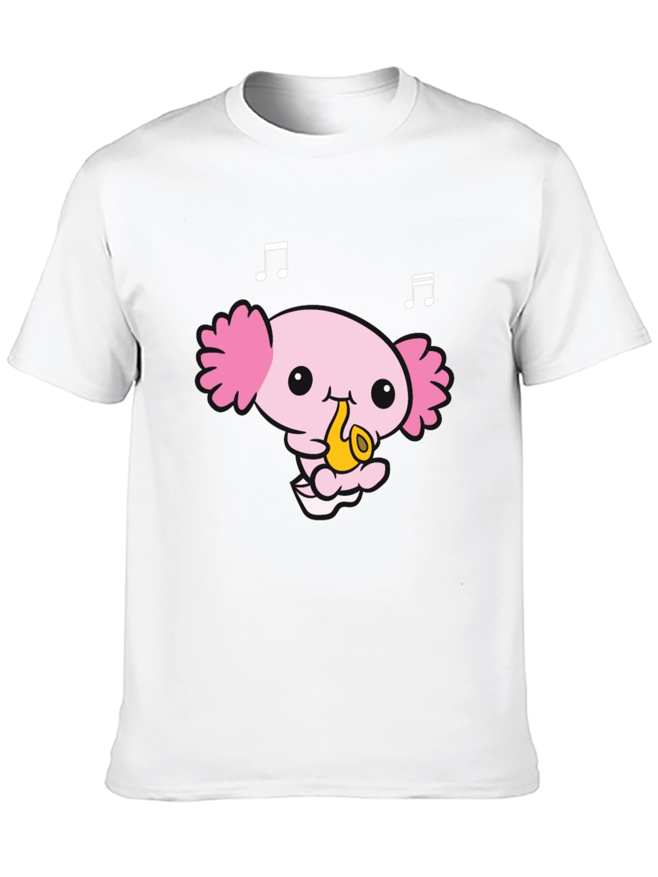 Axolotl Saxophone Player Black T-Shirt