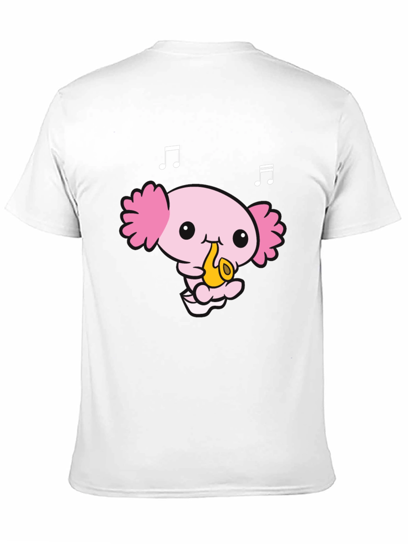 Axolotl Saxophone Player Black T-Shirt