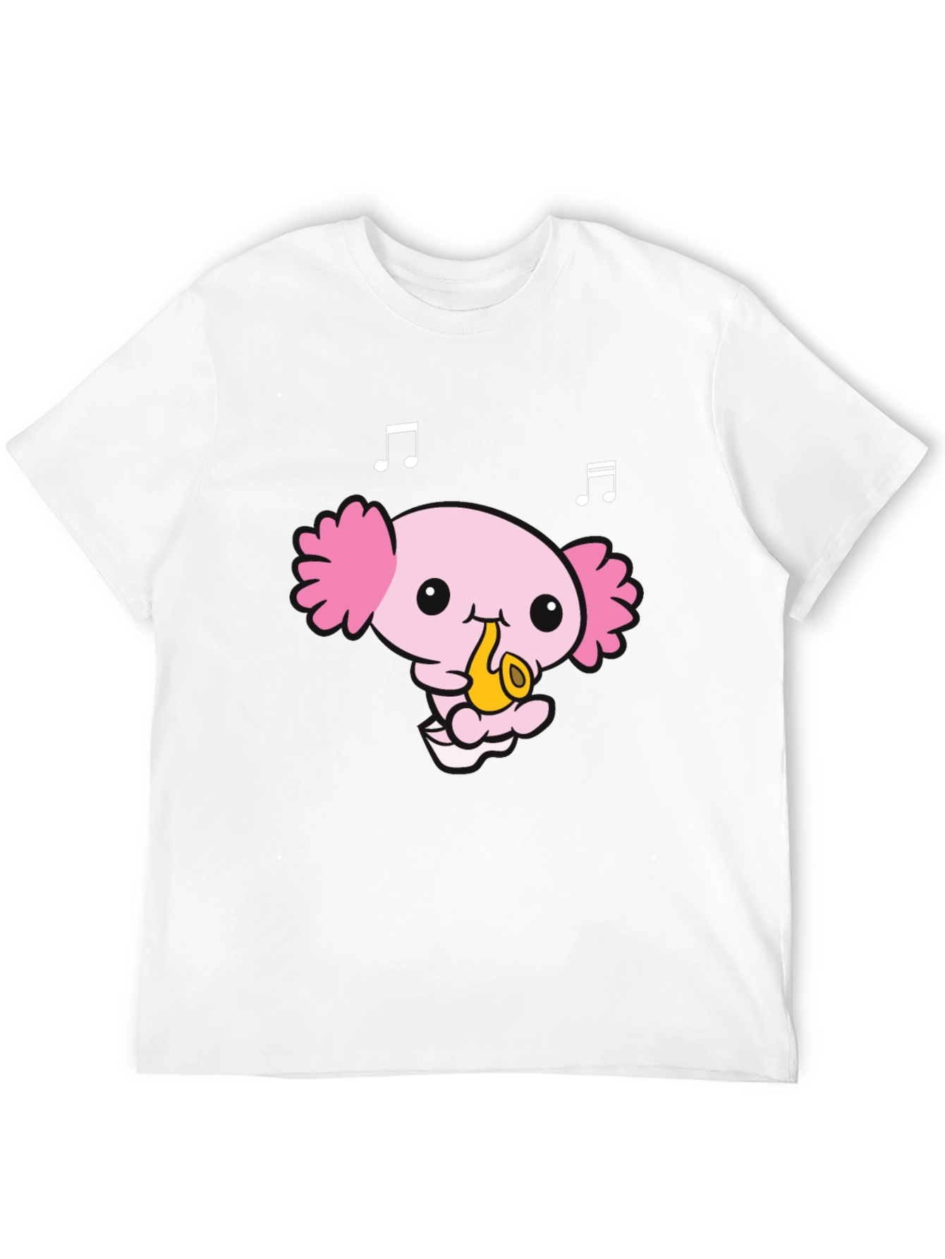Axolotl Saxophone Player Black T-Shirt