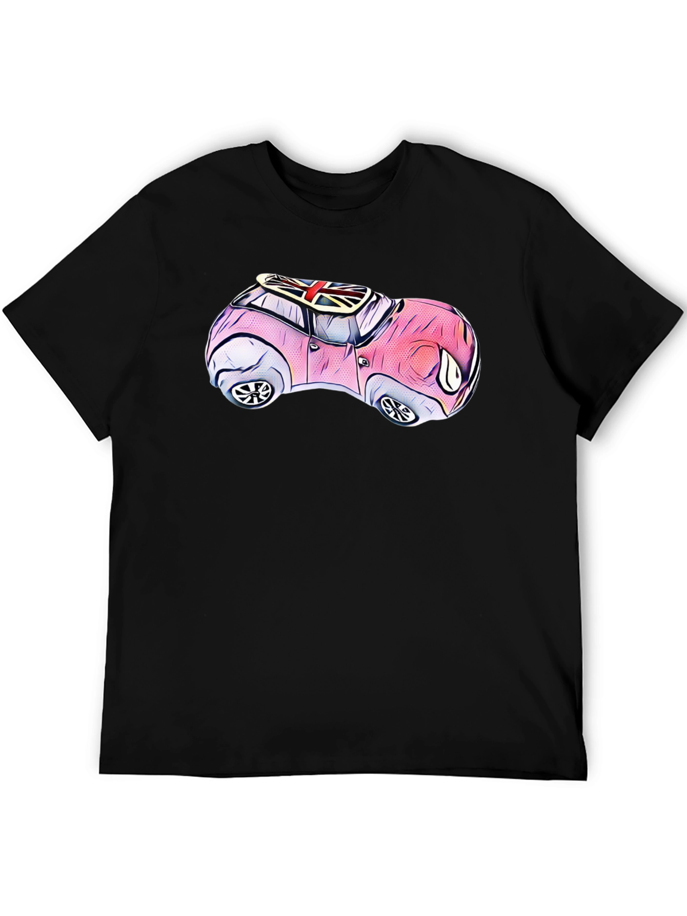 Cartoon Car T-Shirt - British Flag Design
