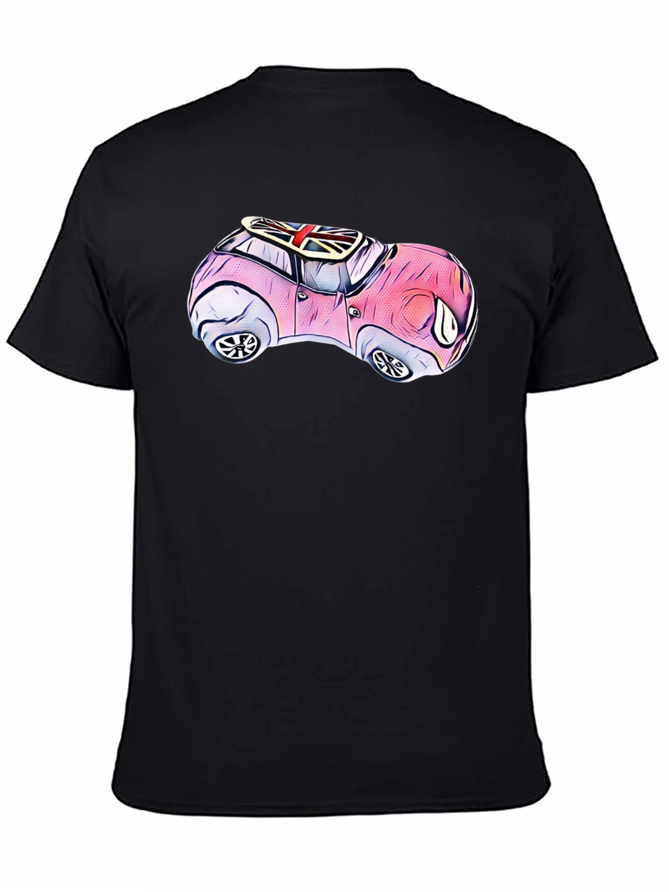 Cartoon Car T-Shirt - British Flag Design