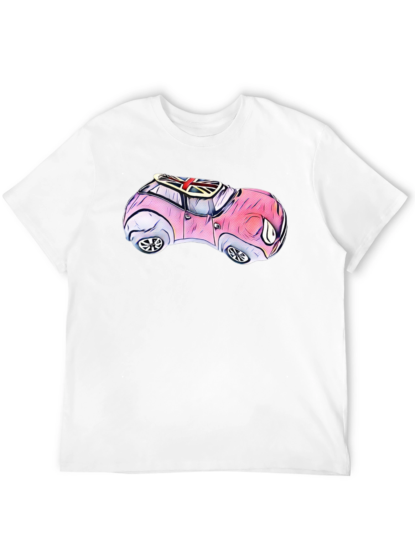Cartoon Car T-Shirt - British Flag Design