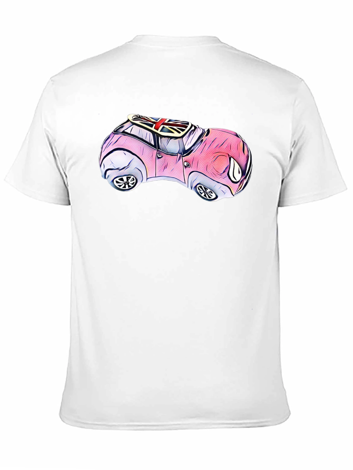Cartoon Car T-Shirt - British Flag Design