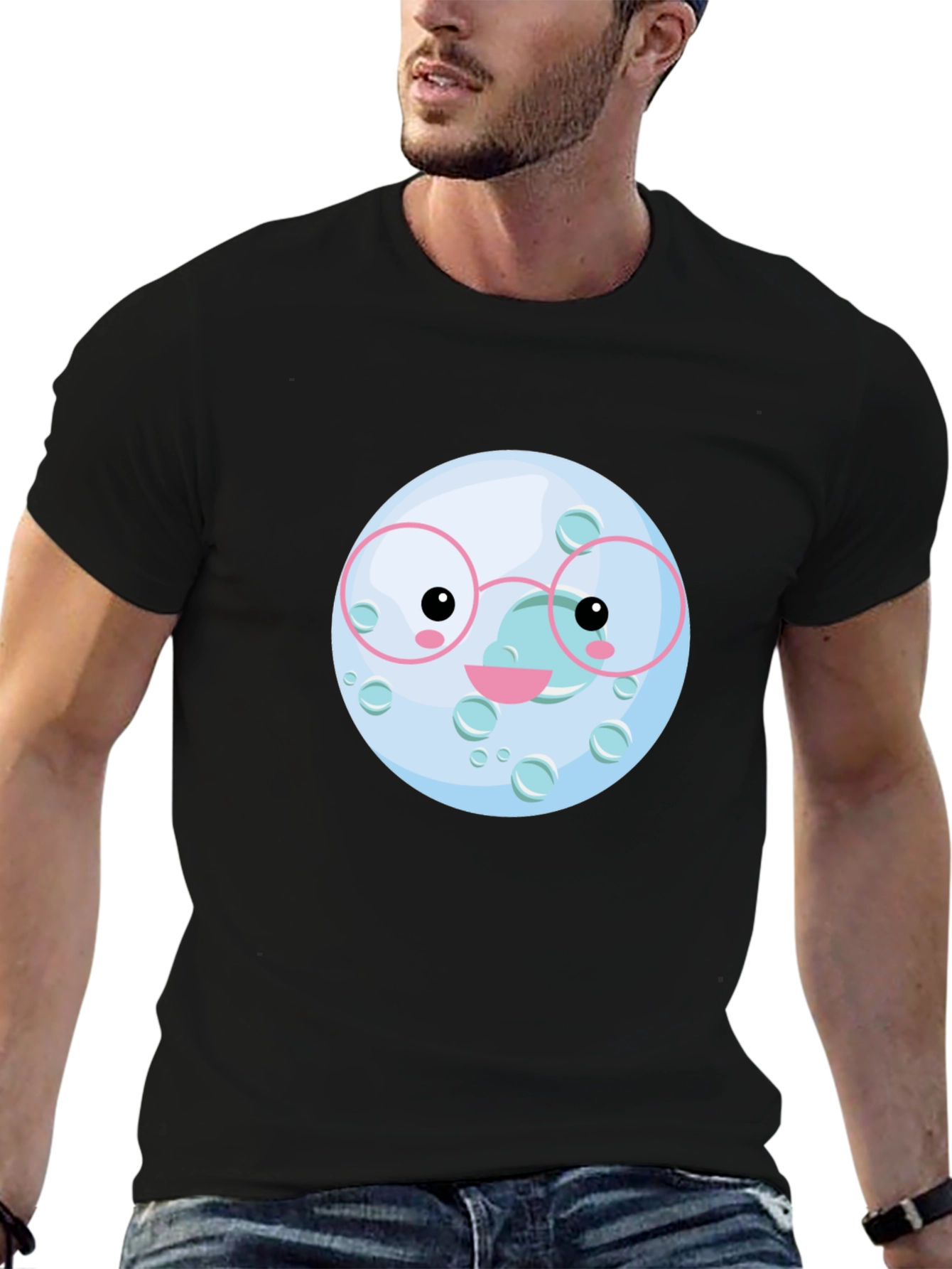 Cute Moon Face T-Shirt - Soft Cotton Tee