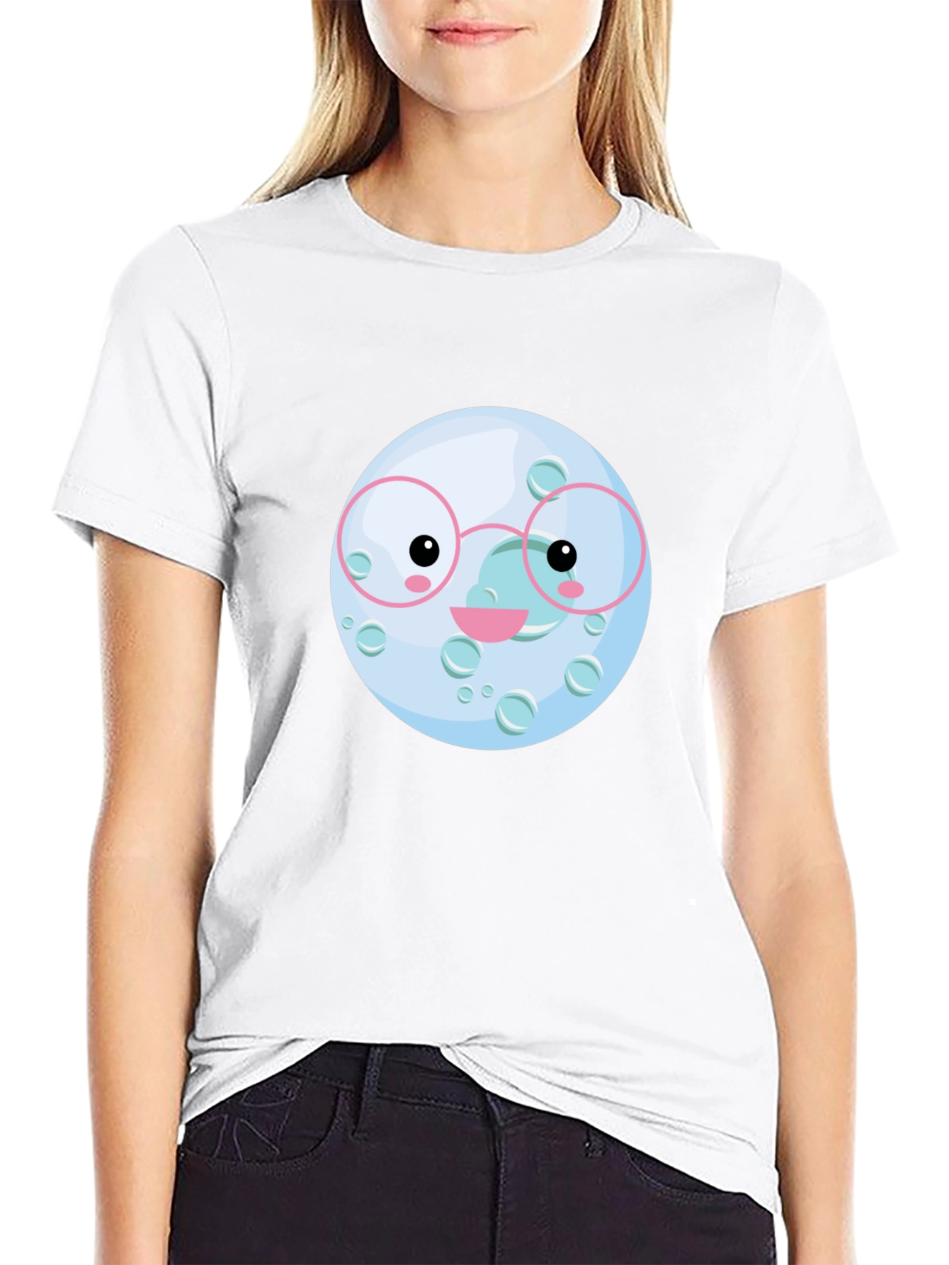 Cute Moon Face T-Shirt - Soft Cotton Tee