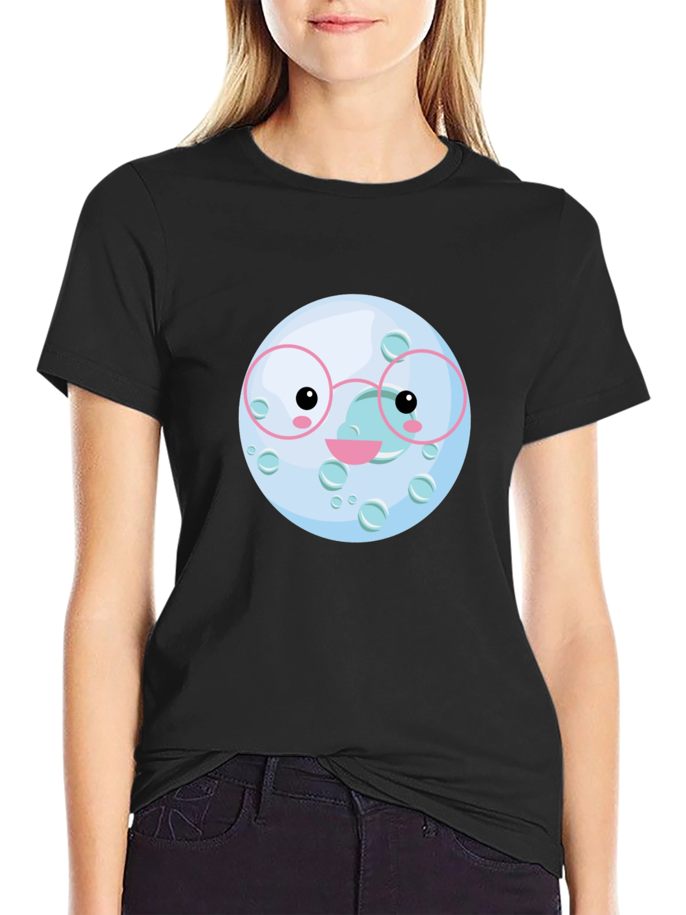 Cute Moon Face T-Shirt - Soft Cotton Tee