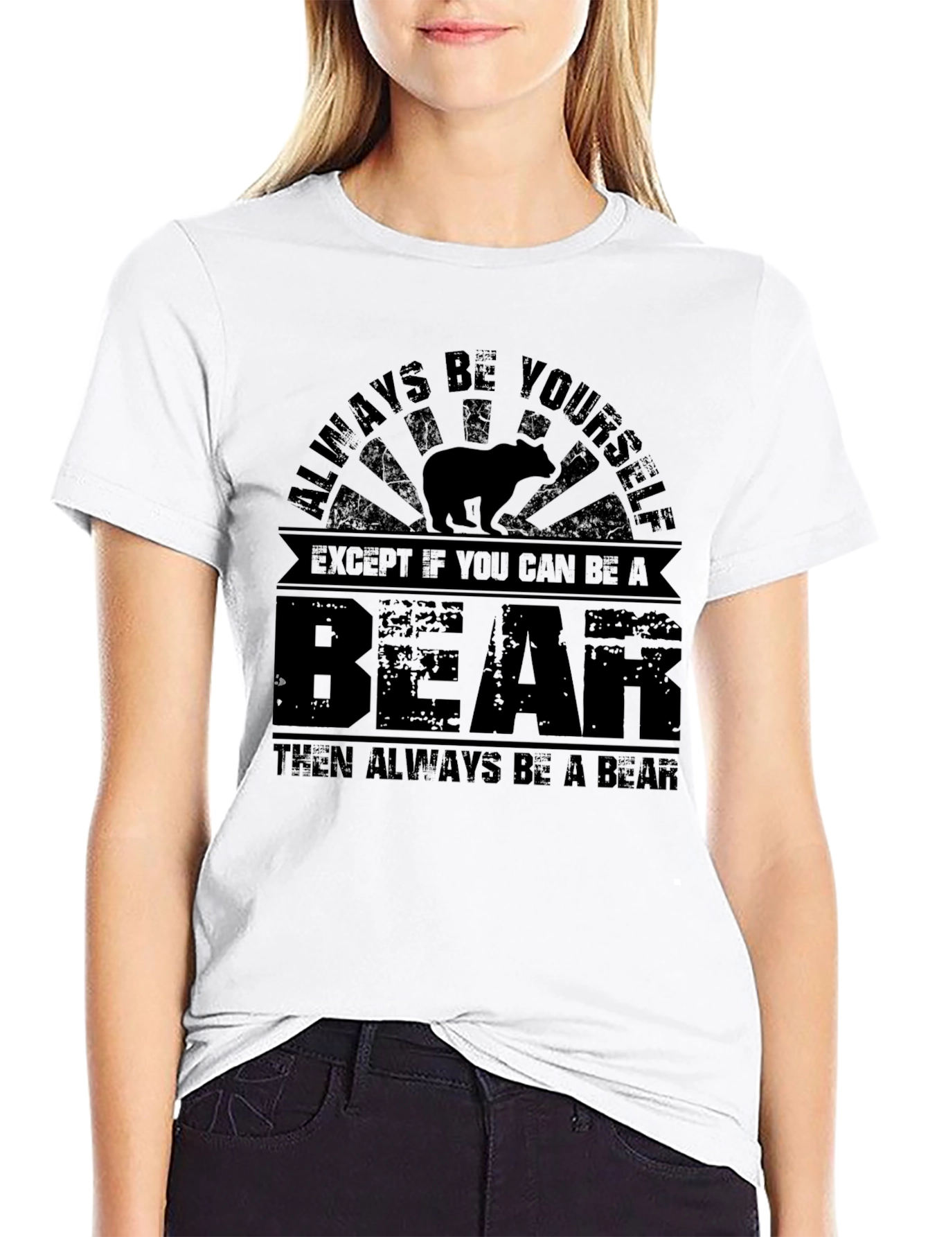 Always Be Yourself Bear T-Shirt - Black