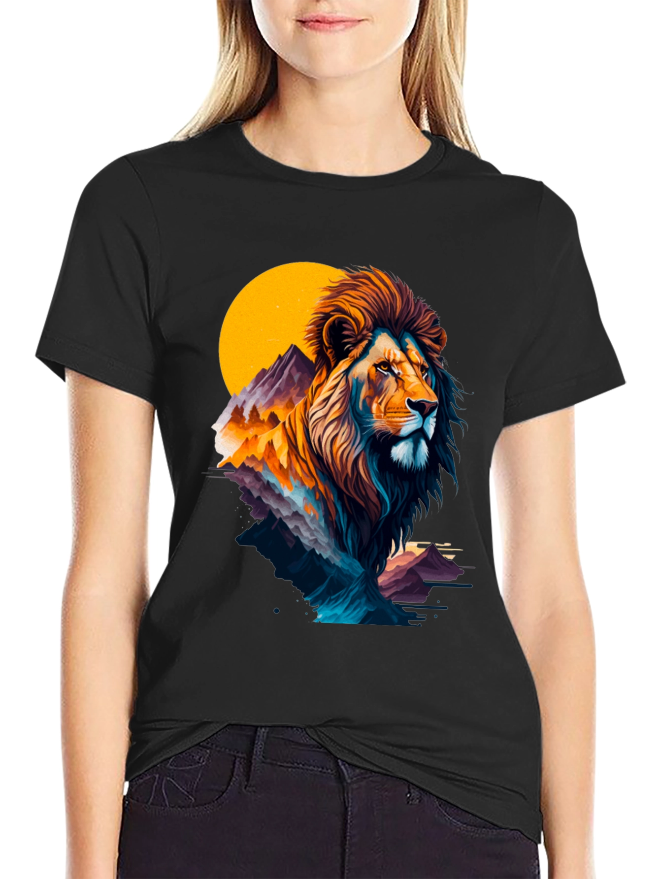 Lion Mountain Graphic Tee - Nature Inspired Design