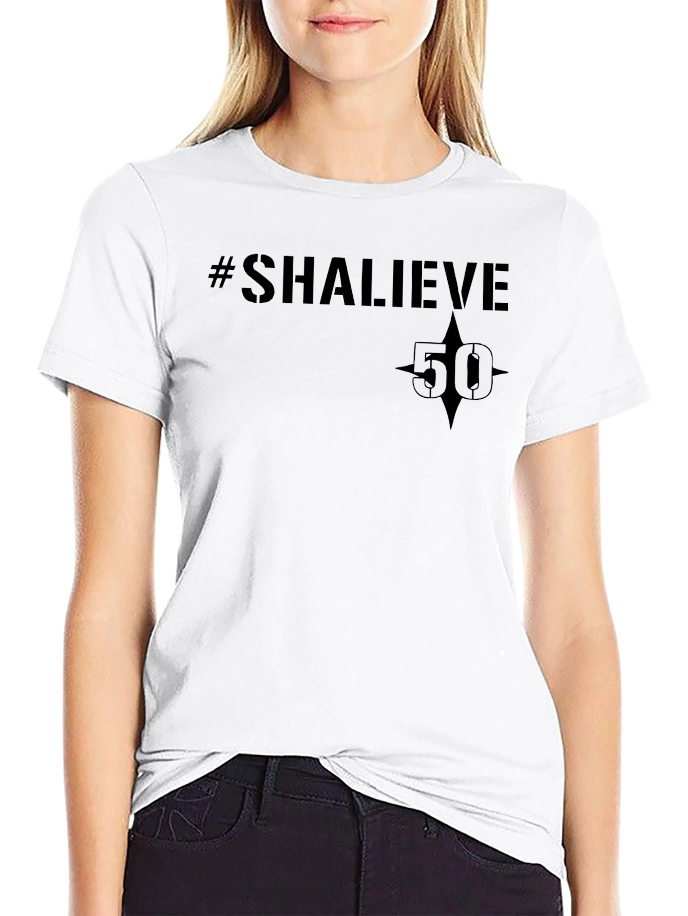 Black #SHALIEVE 50 Graphic Tee Shirt