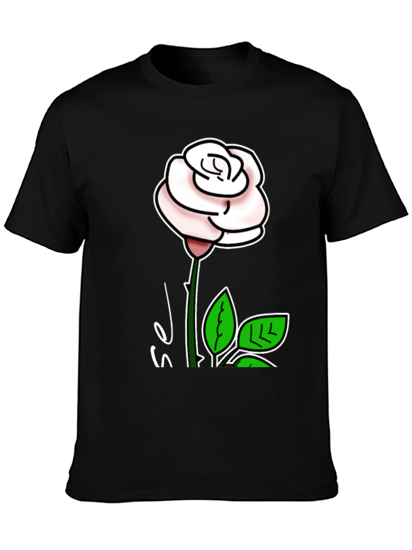 Black Rose Graphic T-Shirt - Stylish Floral Design