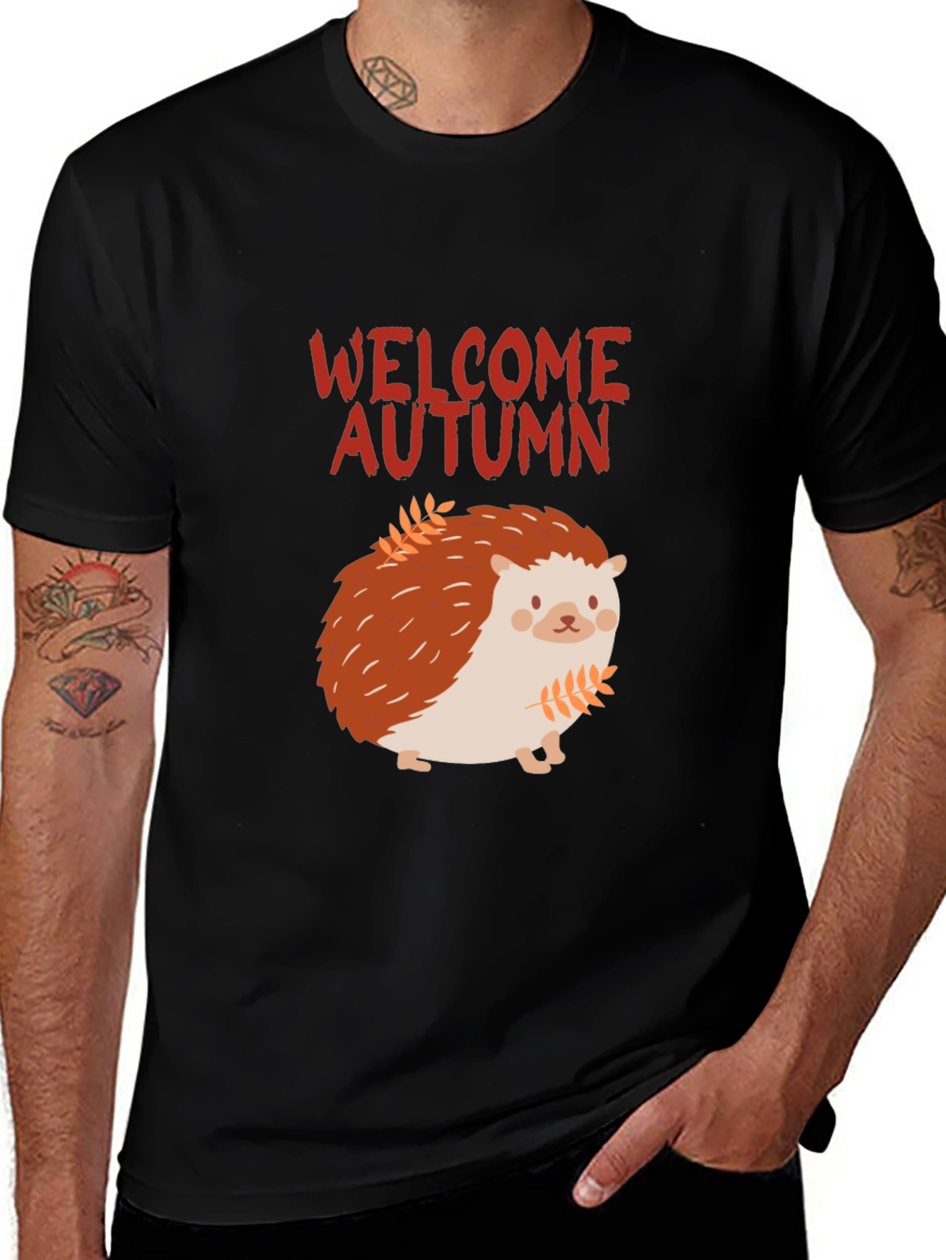 Welcome Autumn Hedgehog Graphic Tee