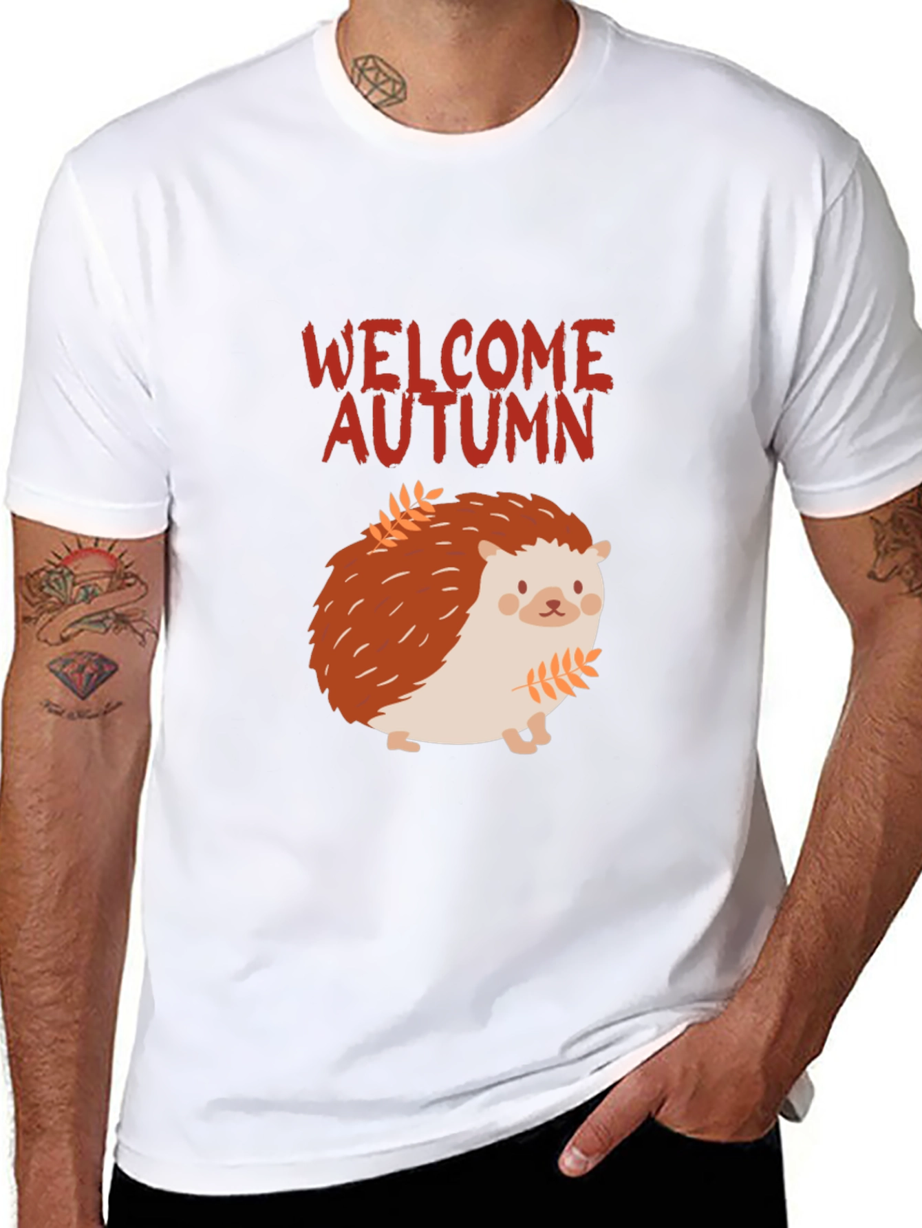 Welcome Autumn Hedgehog Graphic Tee