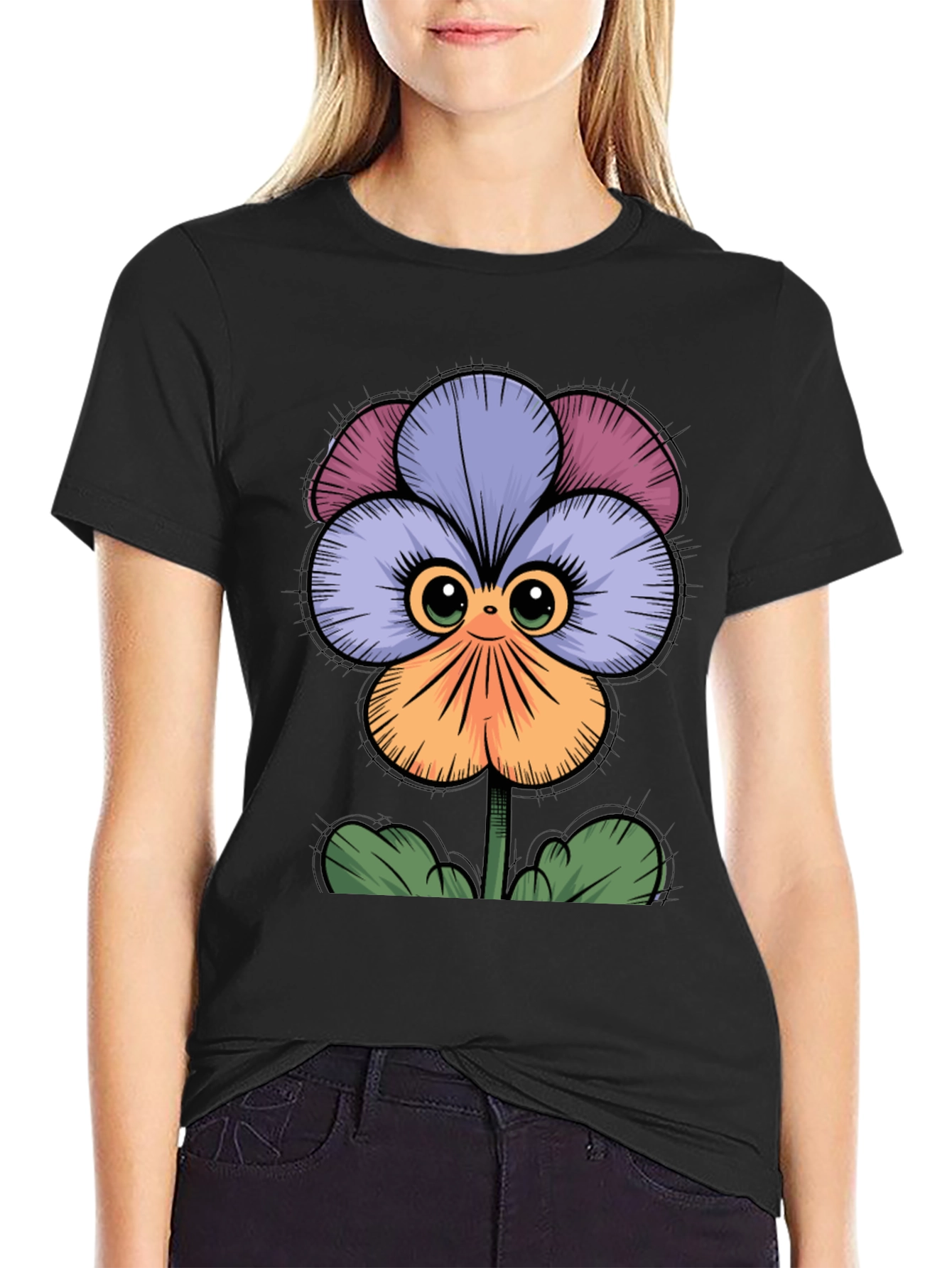 Cute Flower Graphic T-Shirt