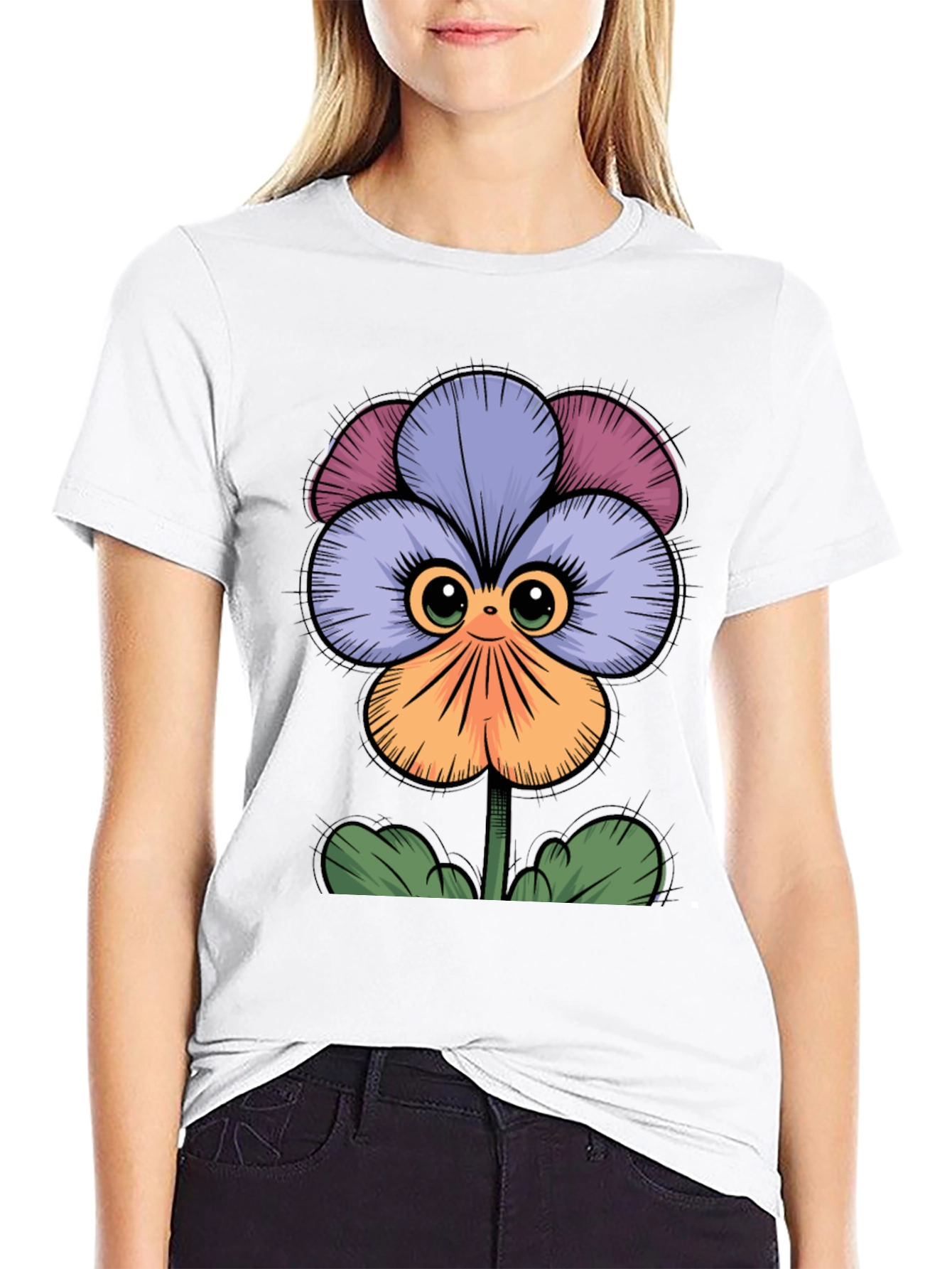 Cute Flower Graphic T-Shirt