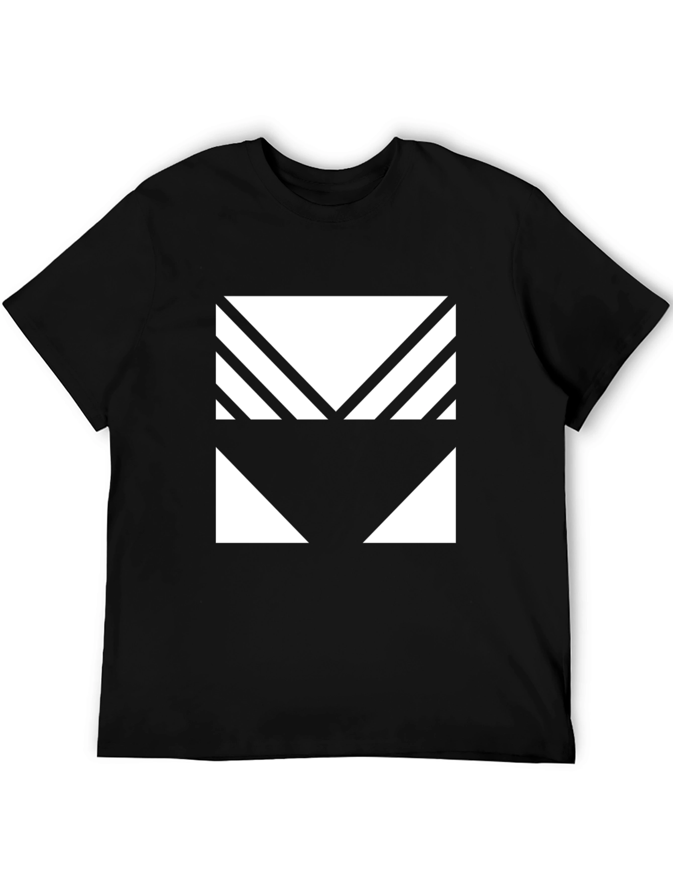 Geometric Graphic Tee - Modern Black T-Shirt
