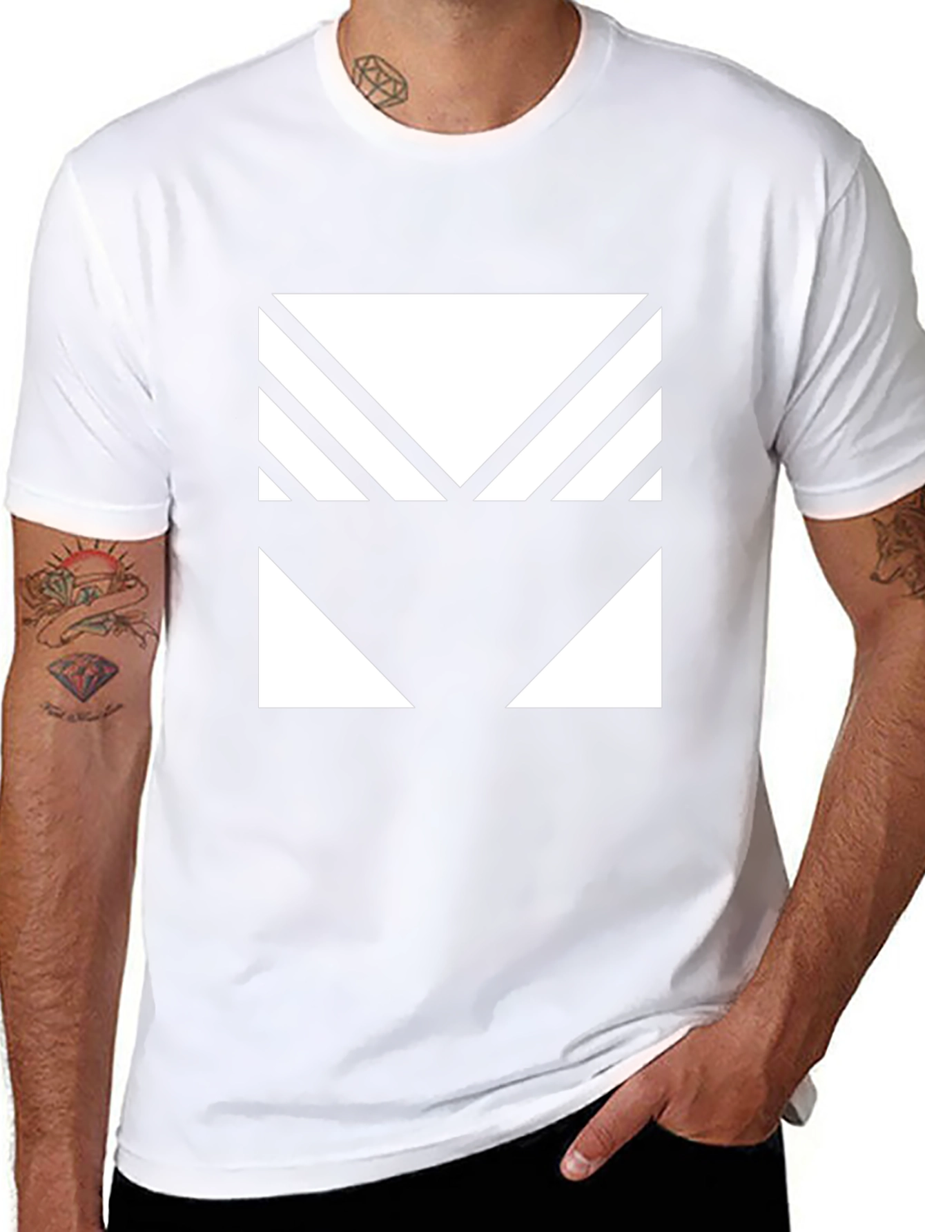 Geometric Graphic Tee - Modern Black T-Shirt