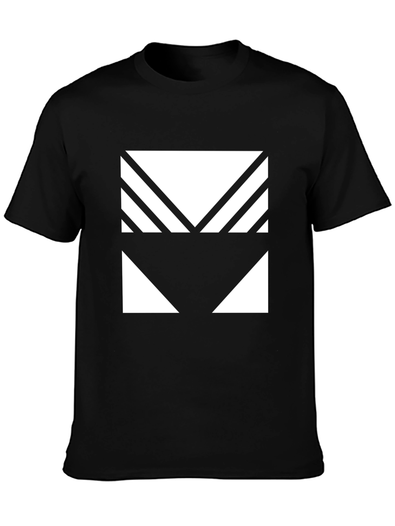 Geometric Graphic Tee - Modern Black T-Shirt