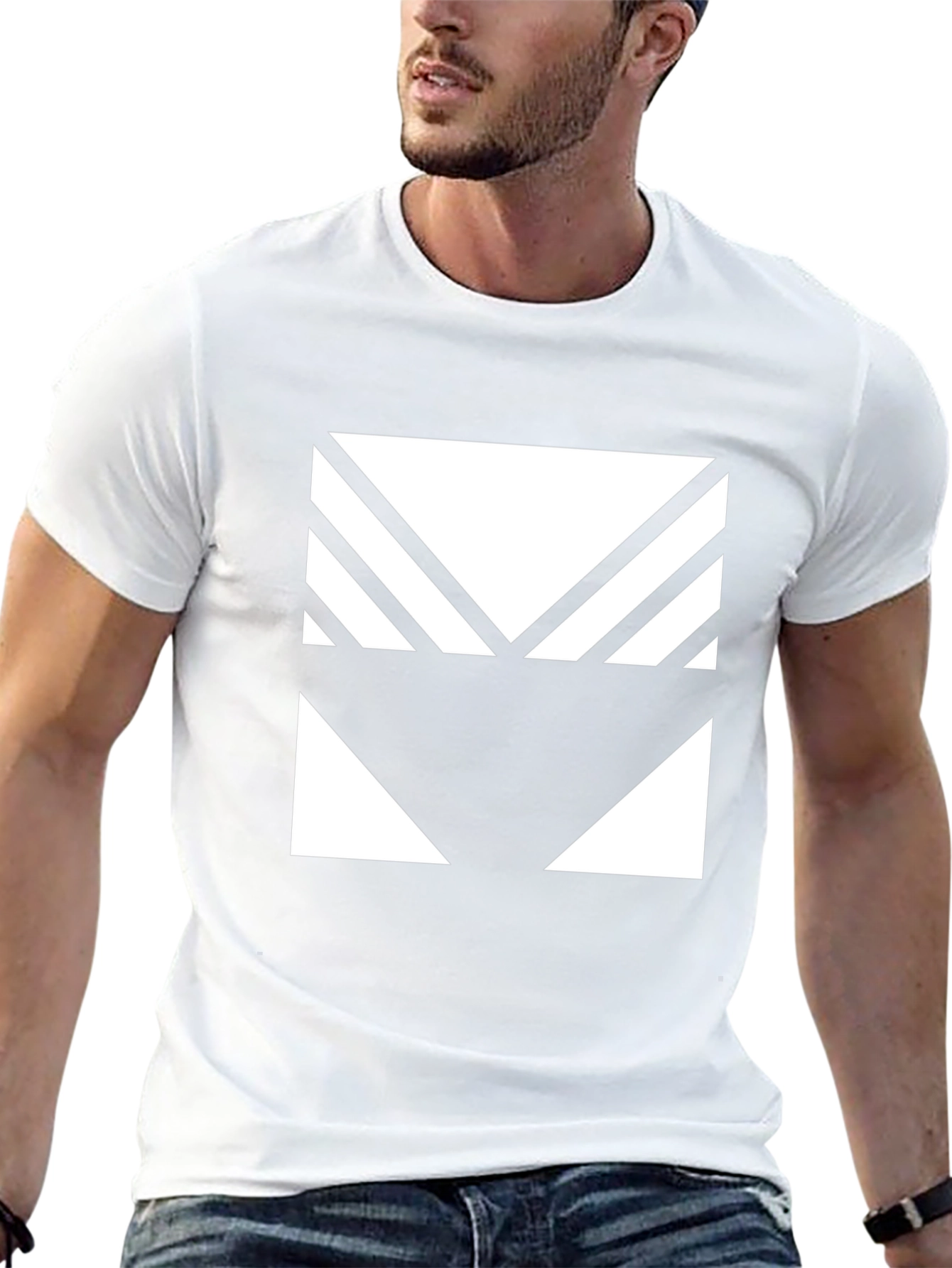 Geometric Graphic Tee - Modern Black T-Shirt