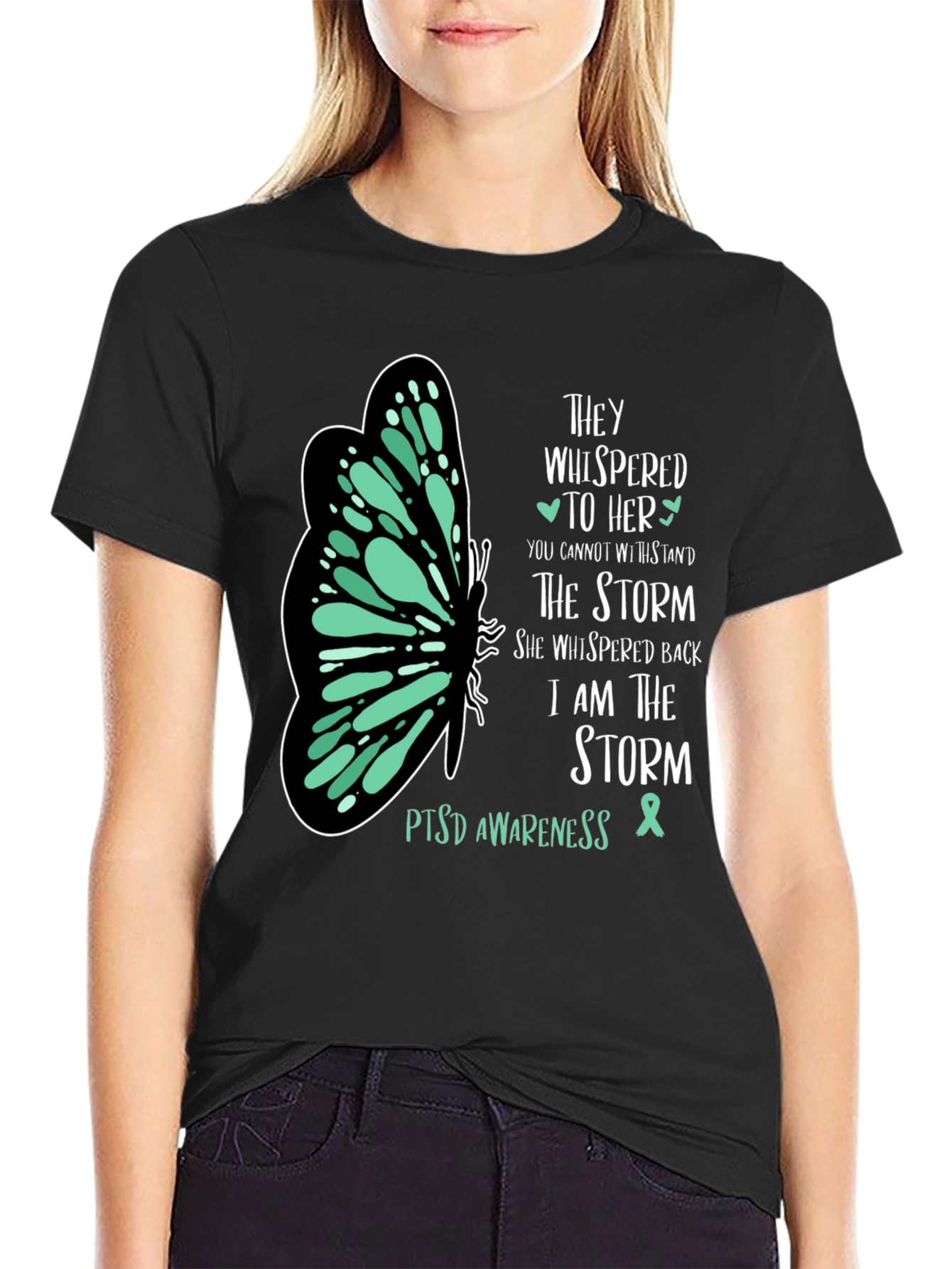 PTSD Awareness T-Shirt Butterfly Design