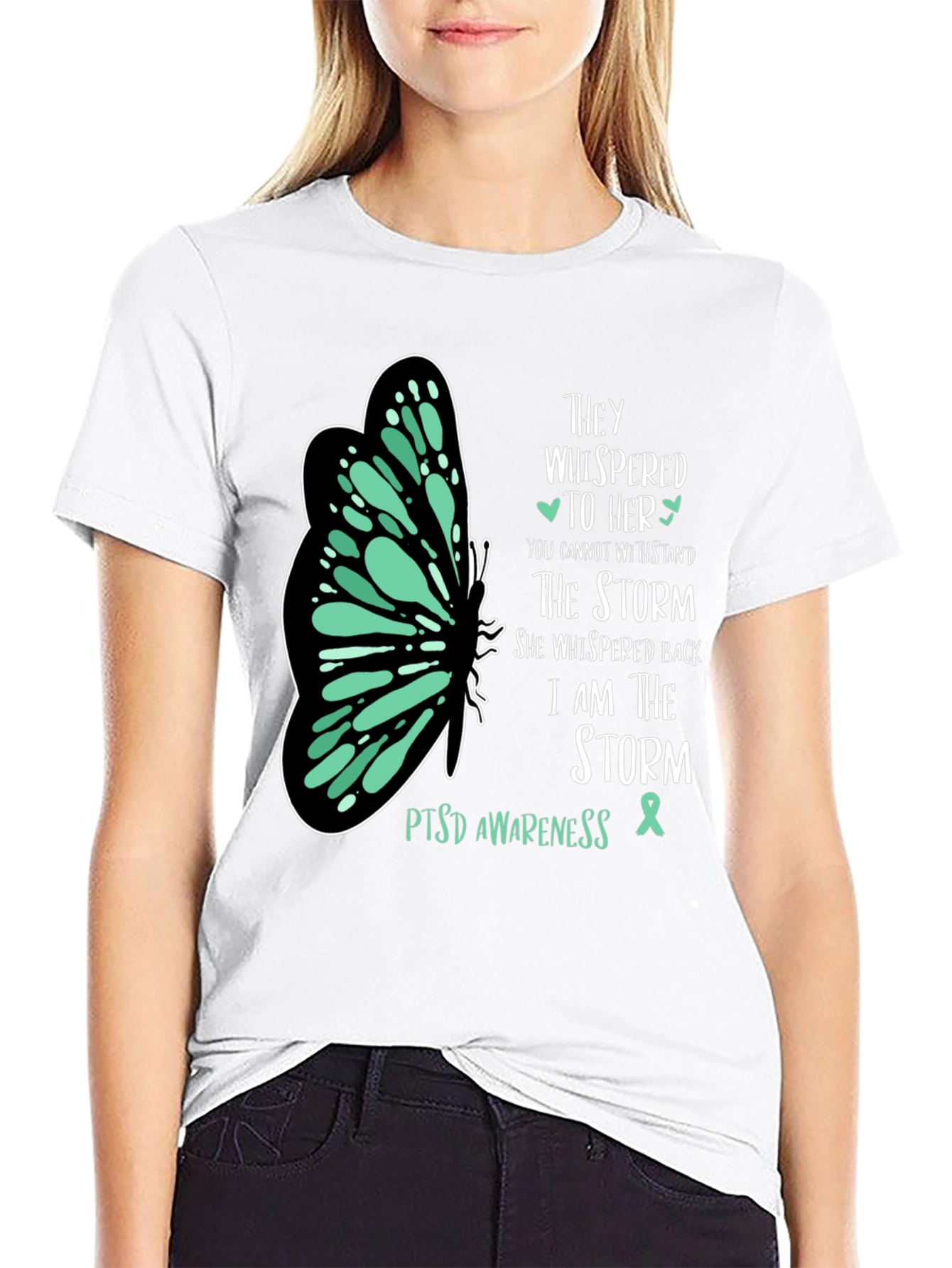 PTSD Awareness T-Shirt Butterfly Design