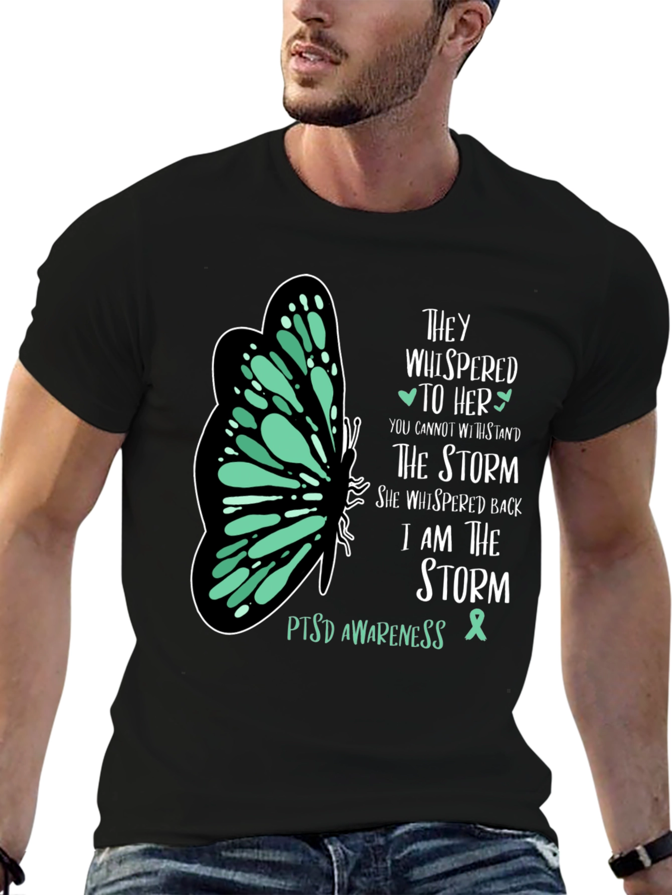 PTSD Awareness T-Shirt Butterfly Design