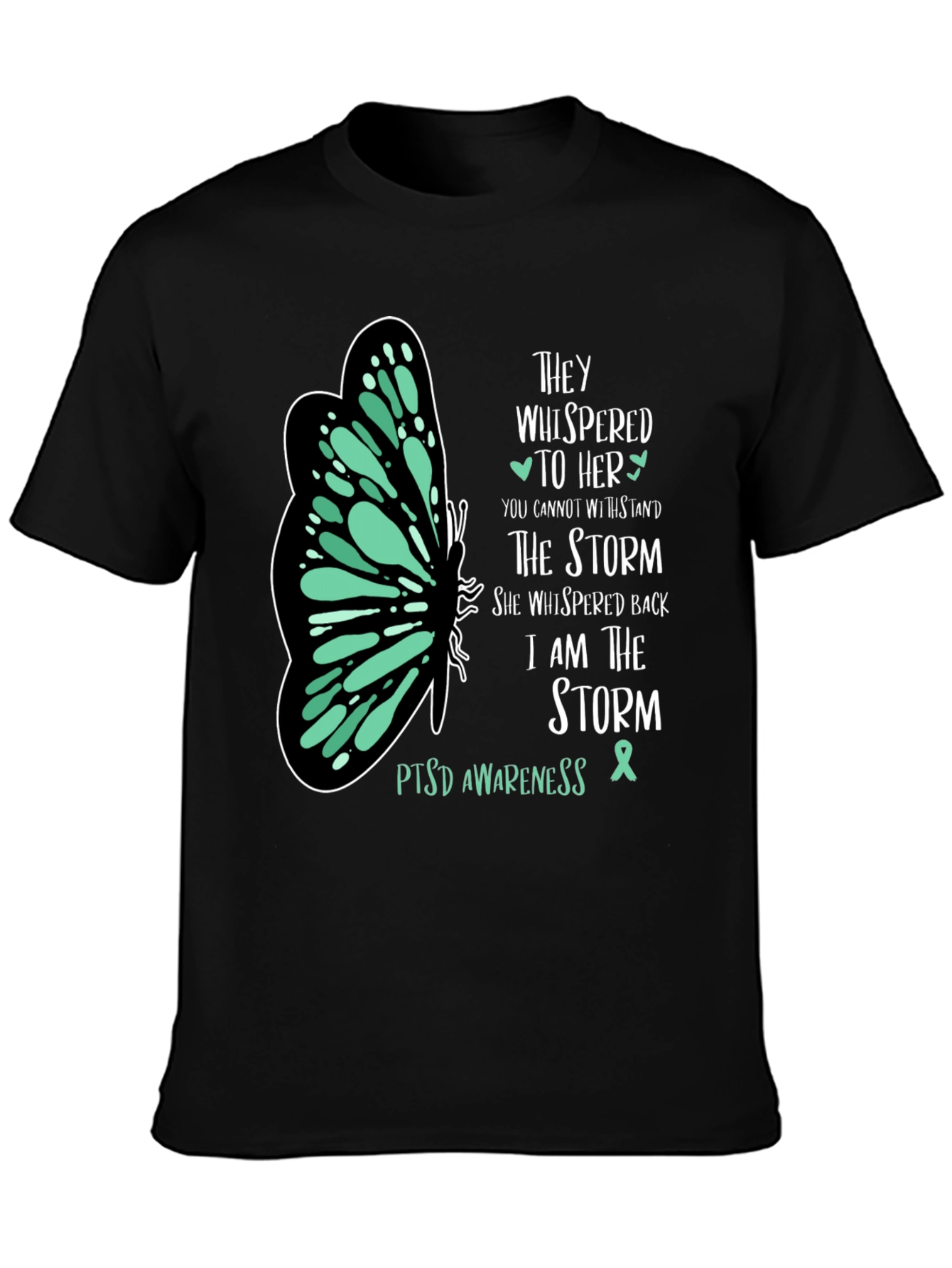 PTSD Awareness T-Shirt Butterfly Design
