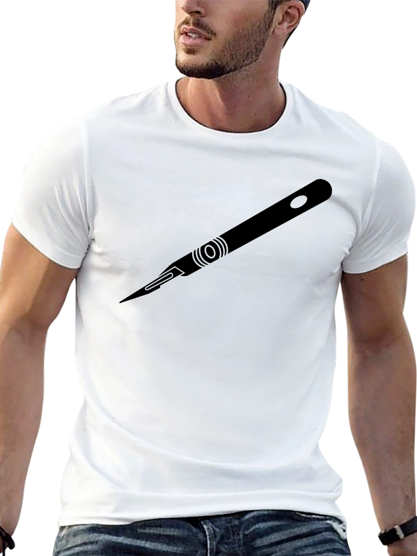 Surgical Scalpel Graphic Tee - Black Cotton Comfort