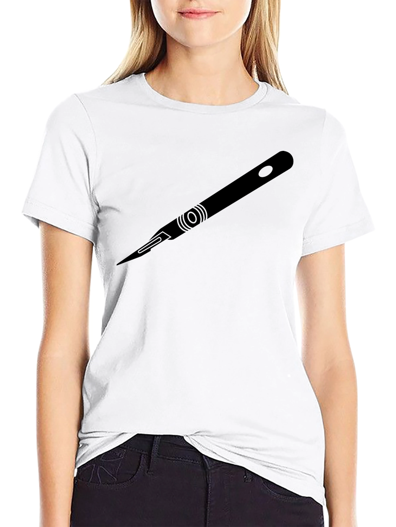 Surgical Scalpel Graphic Tee - Black Cotton Comfort
