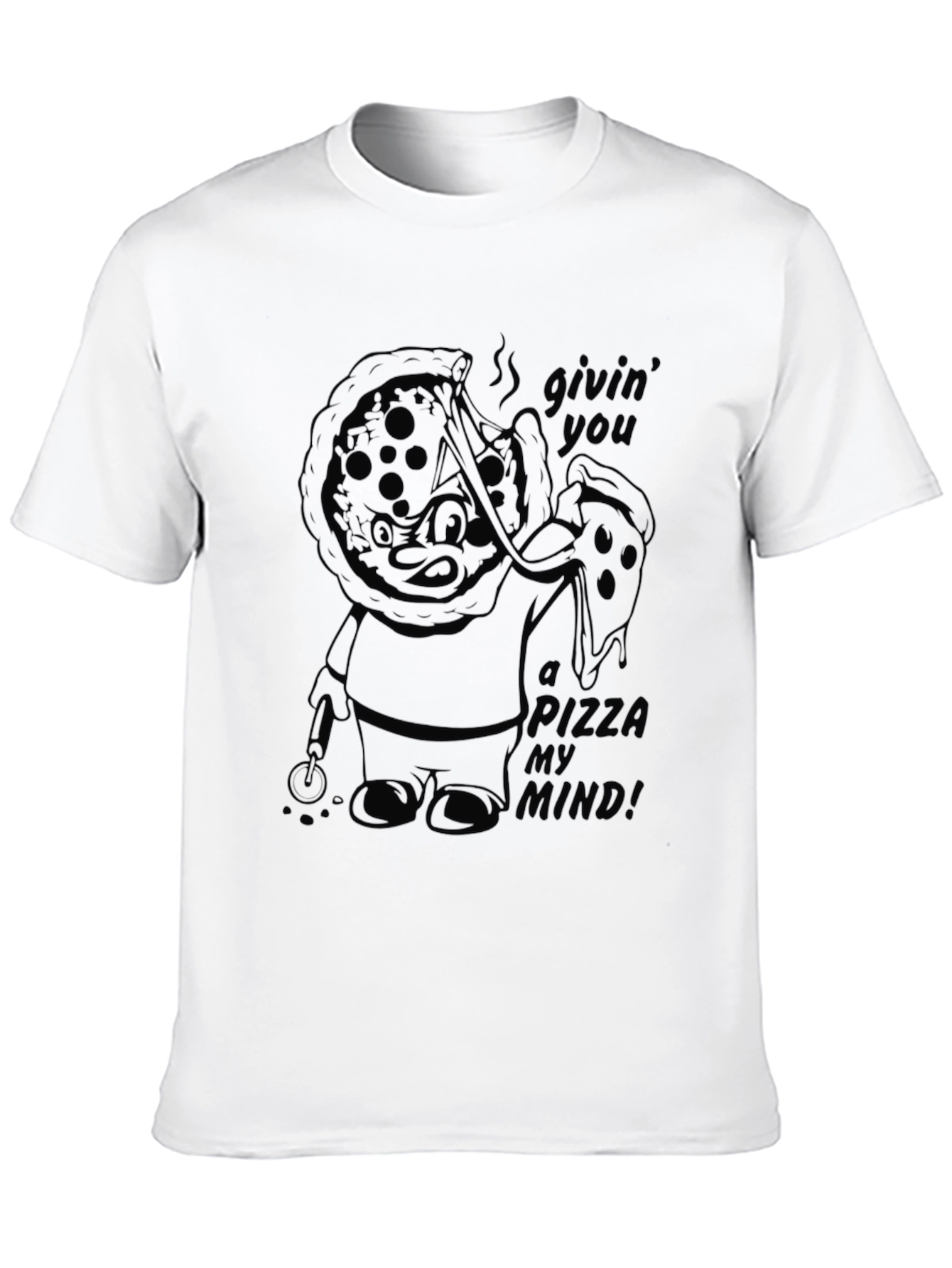 Pizza My Mind Black T-Shirt