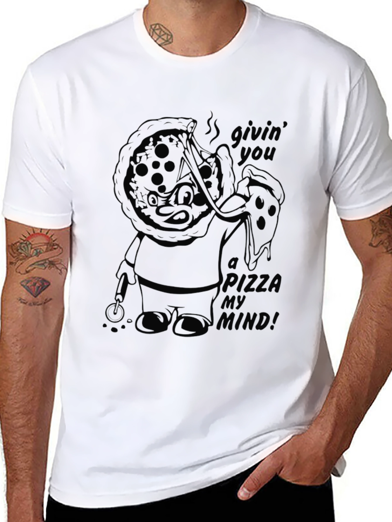 Pizza My Mind Black T-Shirt