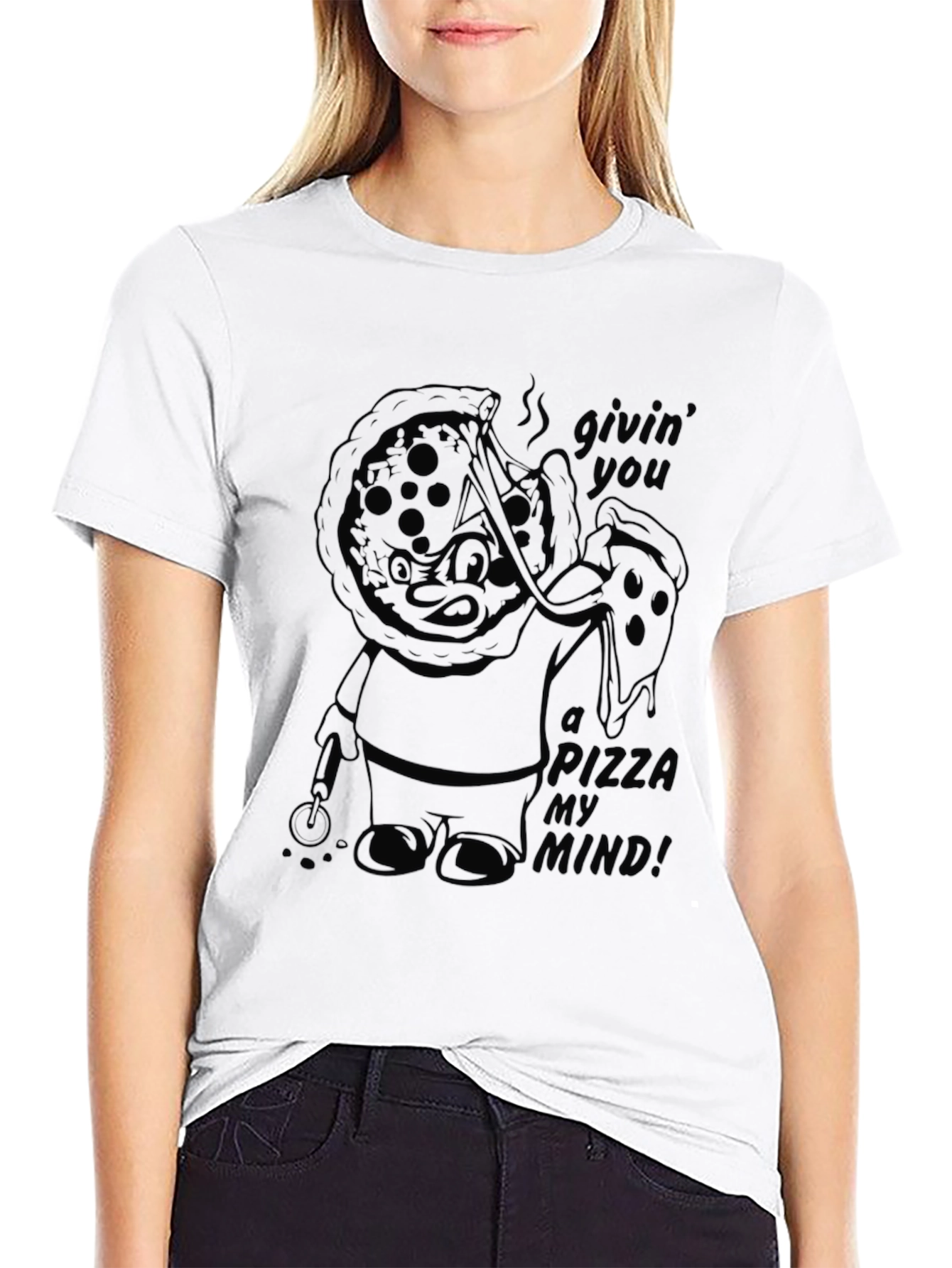 Pizza My Mind Black T-Shirt
