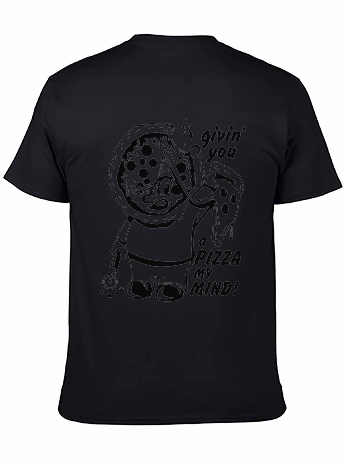 Pizza My Mind Black T-Shirt