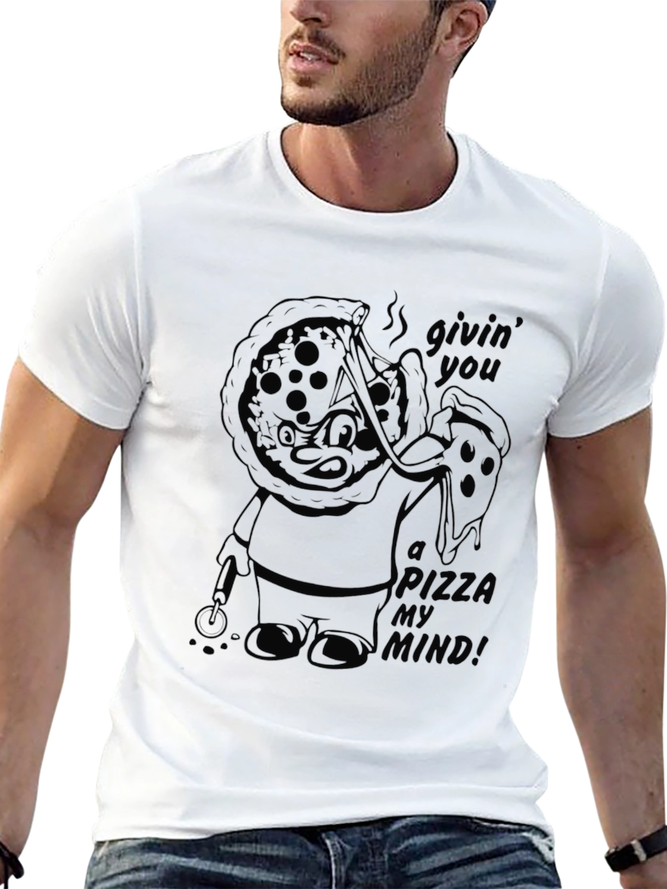 Pizza My Mind Black T-Shirt