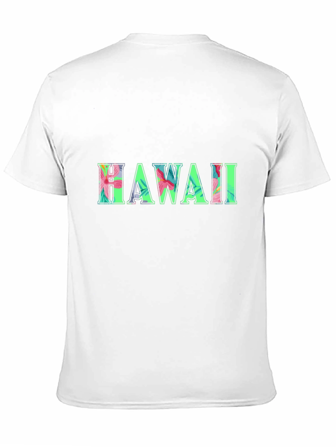 Hawaii Floral Print Black T-Shirt