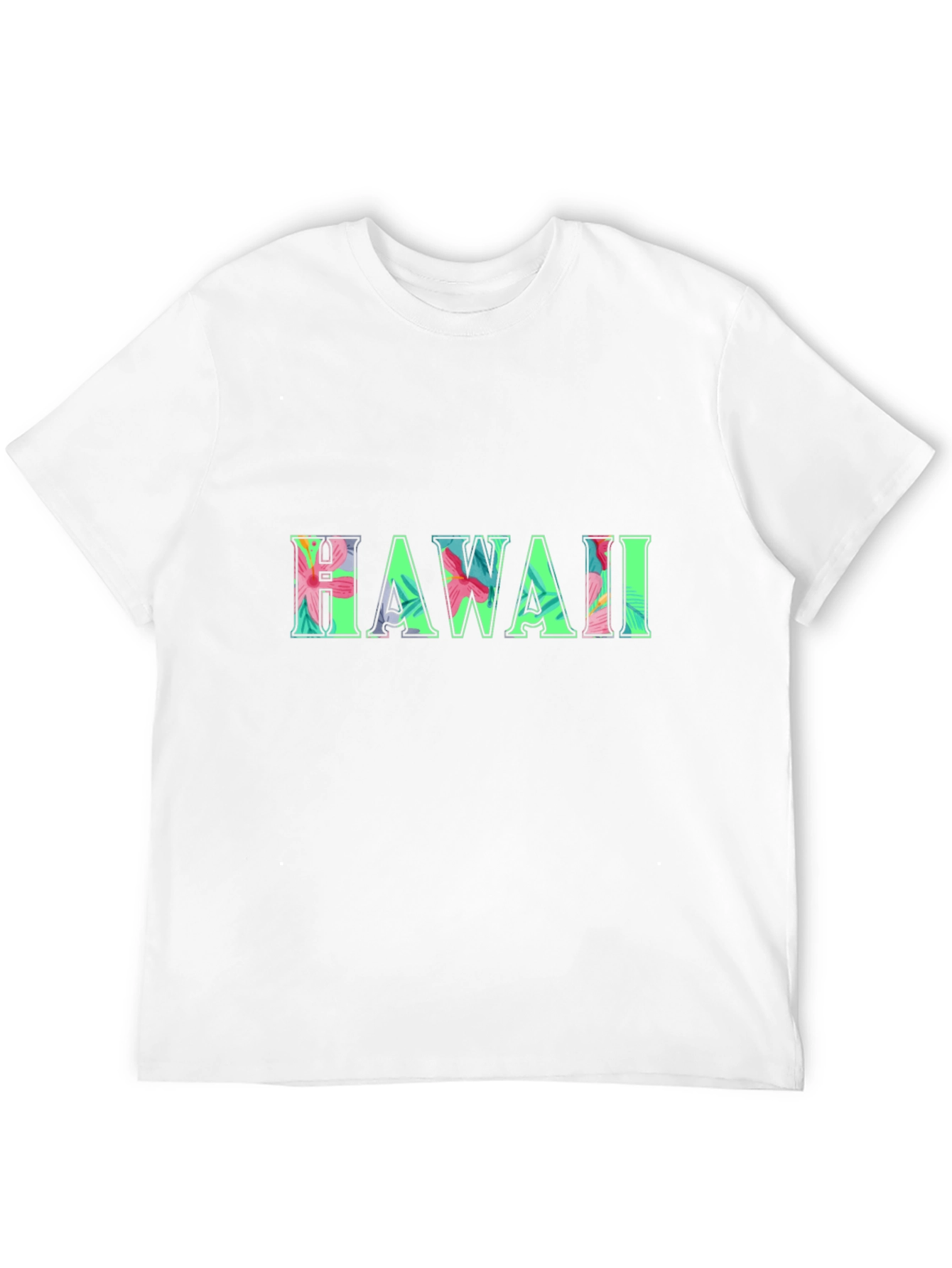 Hawaii Floral Print Black T-Shirt
