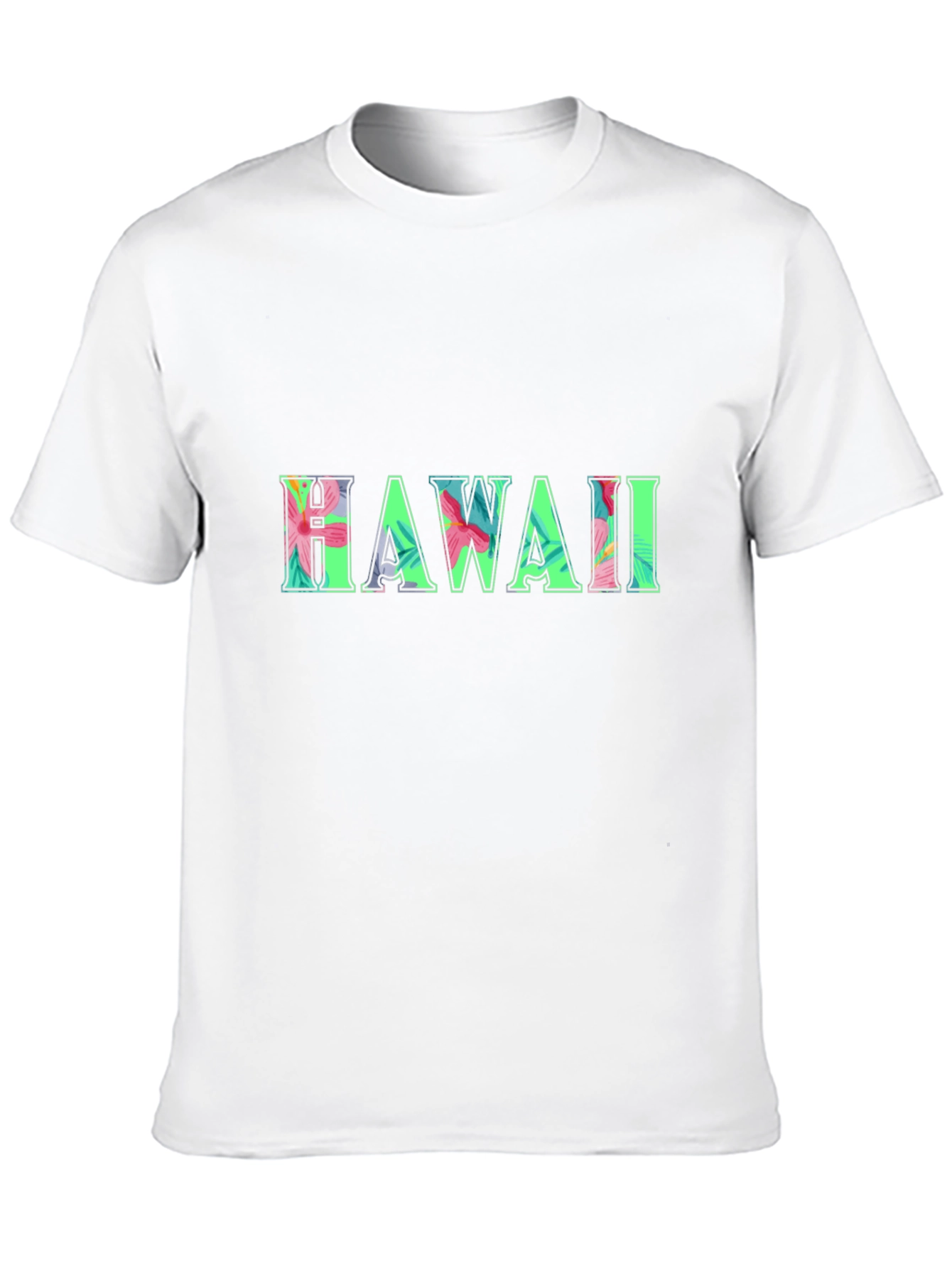 Hawaii Floral Print Black T-Shirt