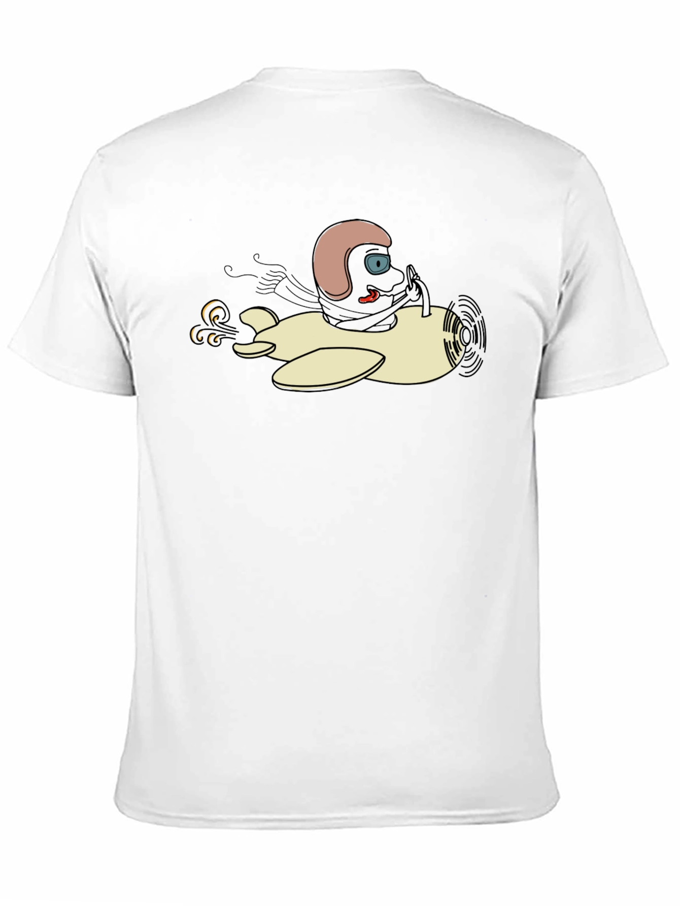 Cartoon Pilot T-Shirt - Black Cotton Tee