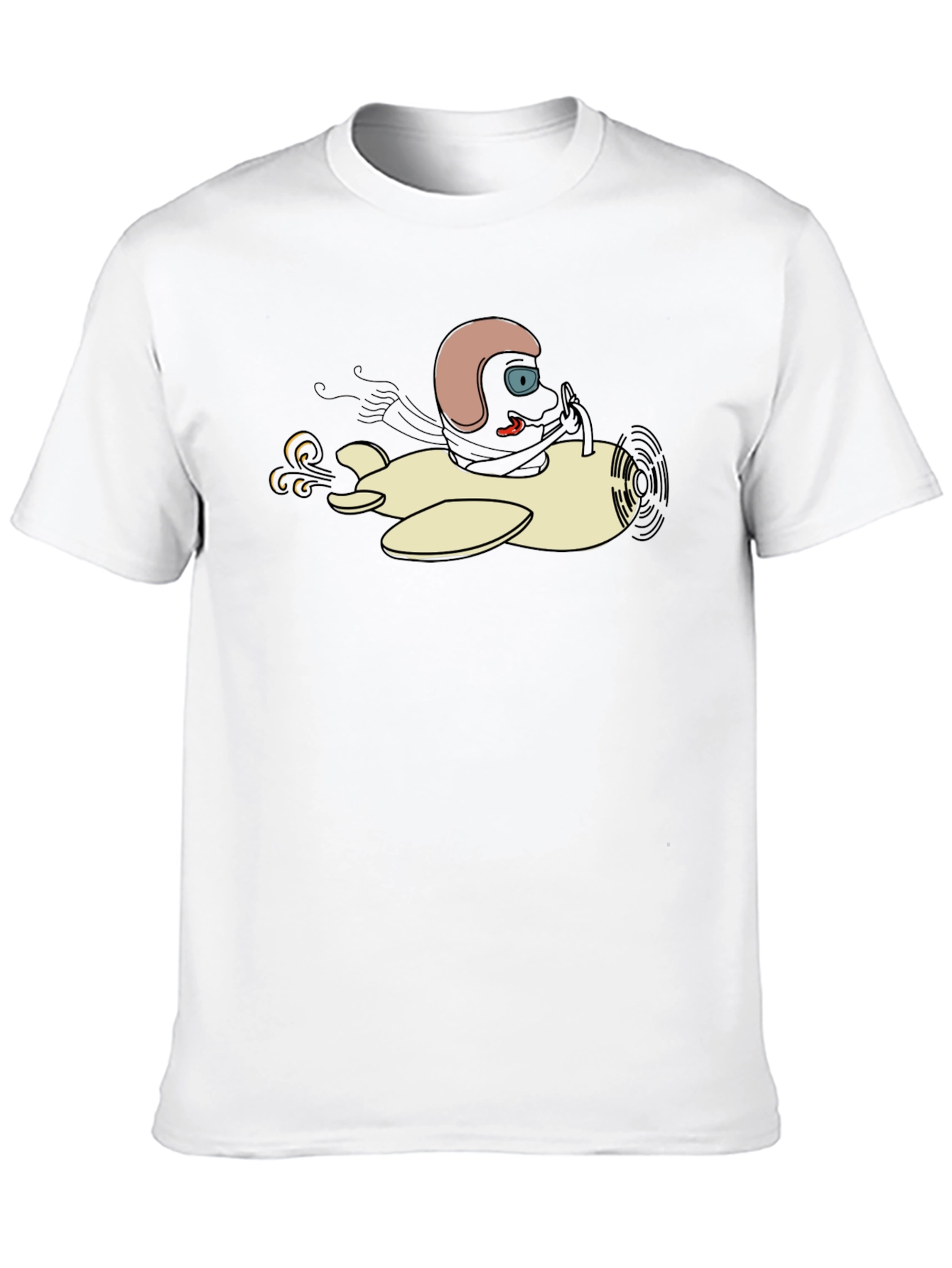 Cartoon Pilot T-Shirt - Black Cotton Tee