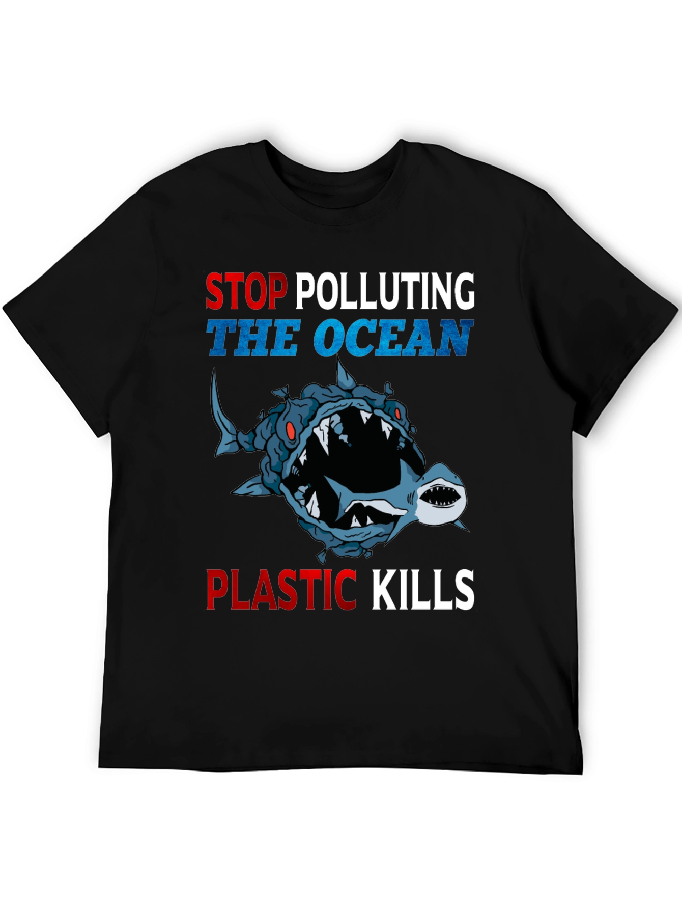 Stop Polluting Ocean T-Shirt - Plastic Kills