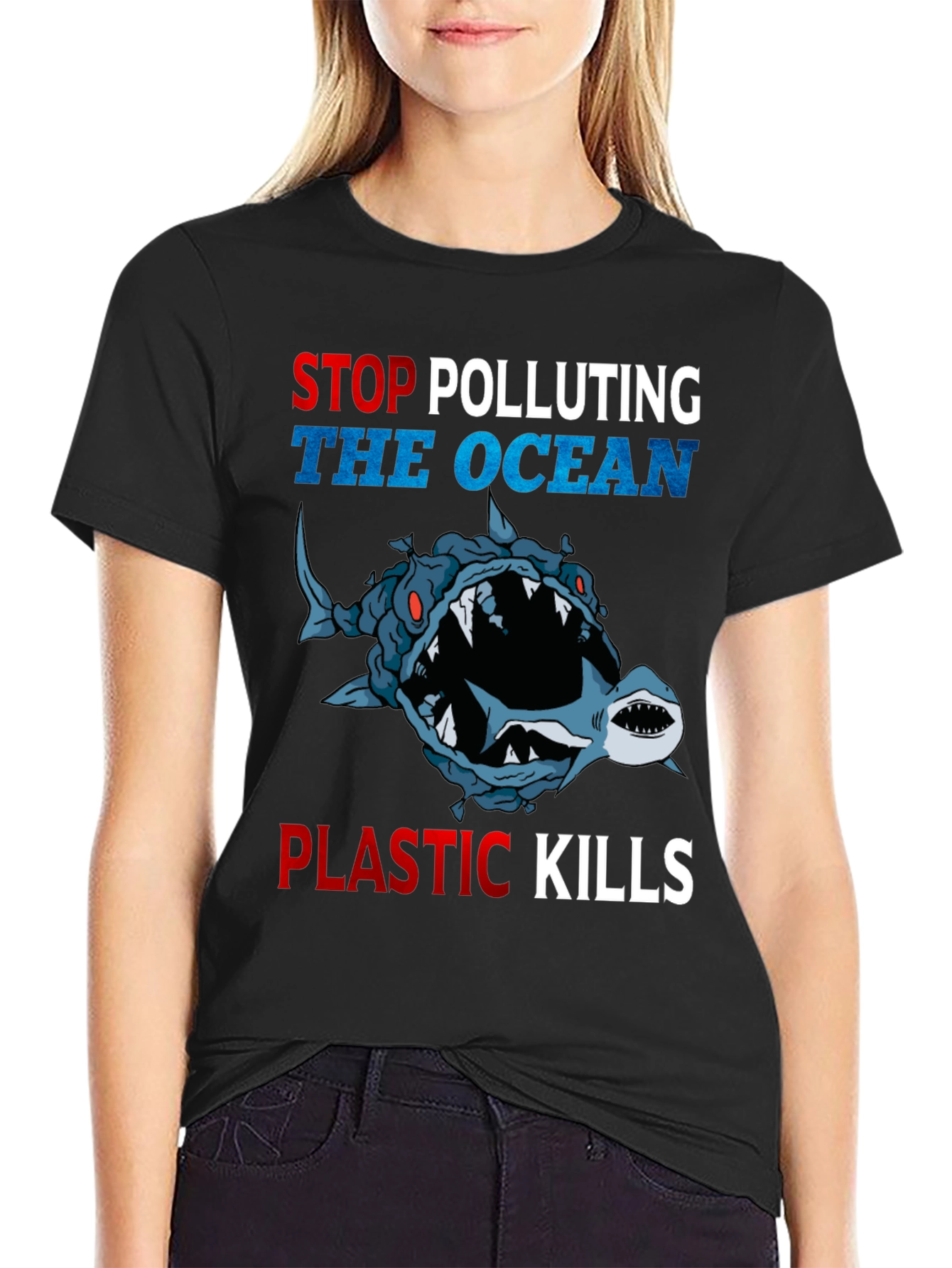 Stop Polluting Ocean T-Shirt - Plastic Kills