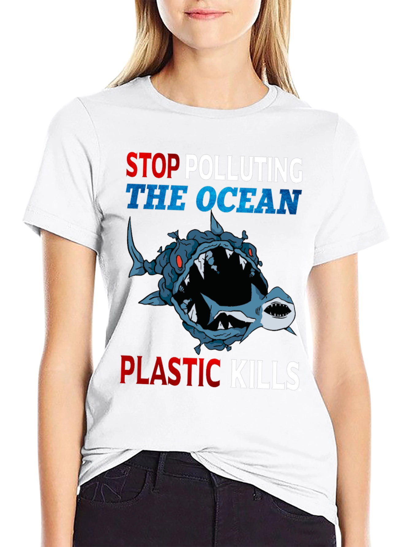 Stop Polluting Ocean T-Shirt - Plastic Kills
