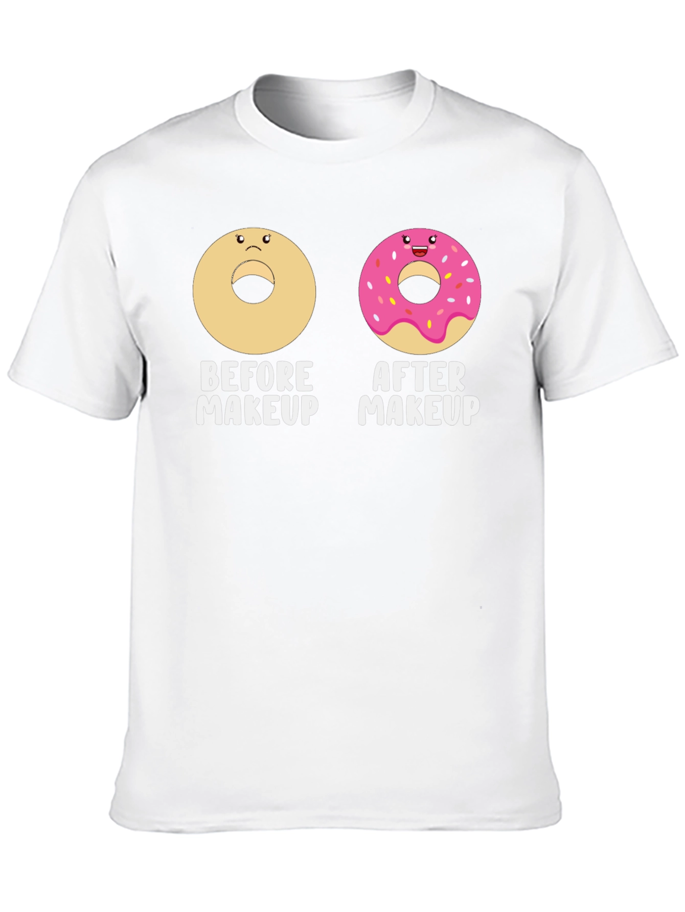 Funny Donut Before & After Makeup T-Shirt