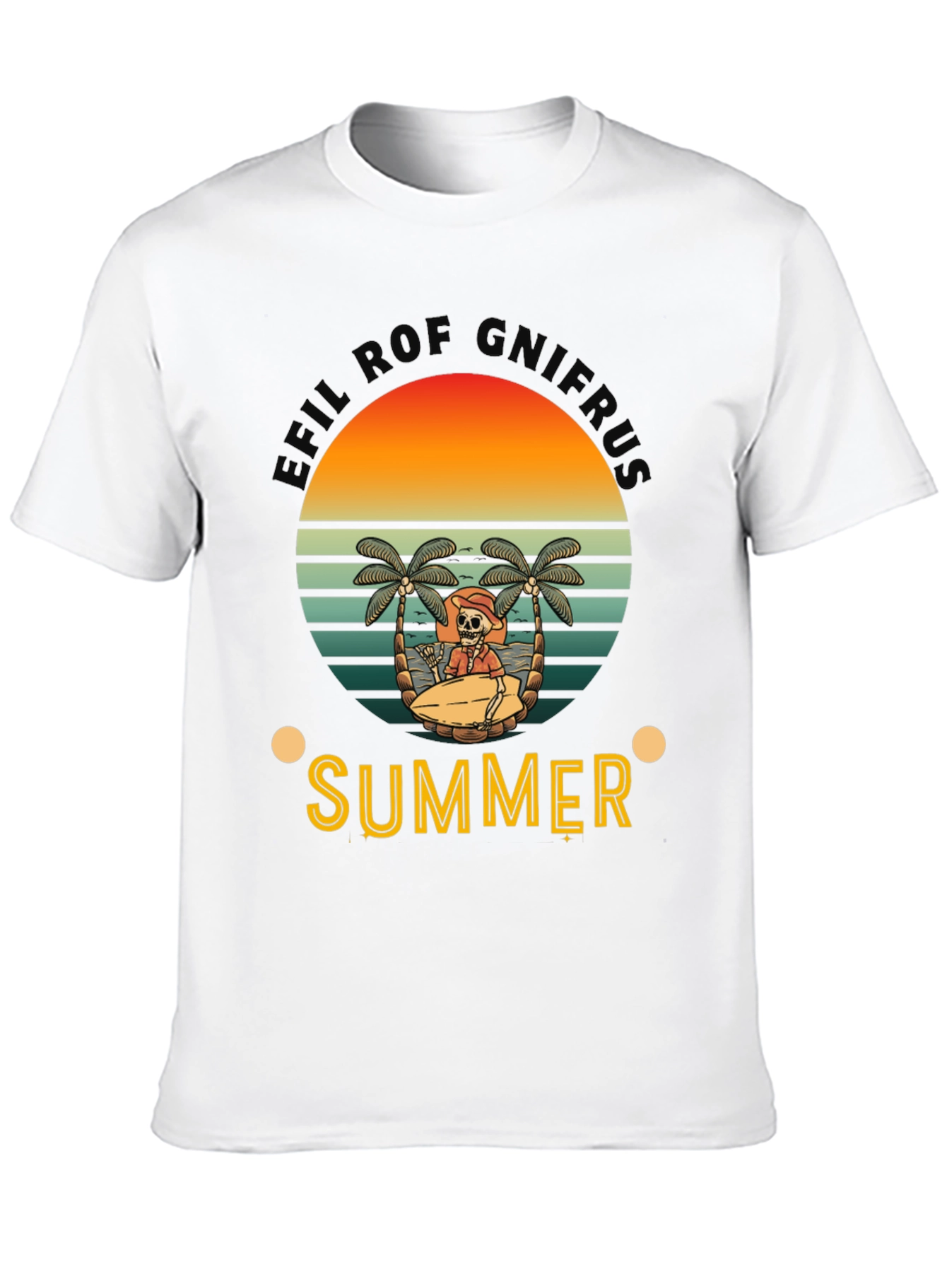 Summer Vibes Skeleton Graphic Tee